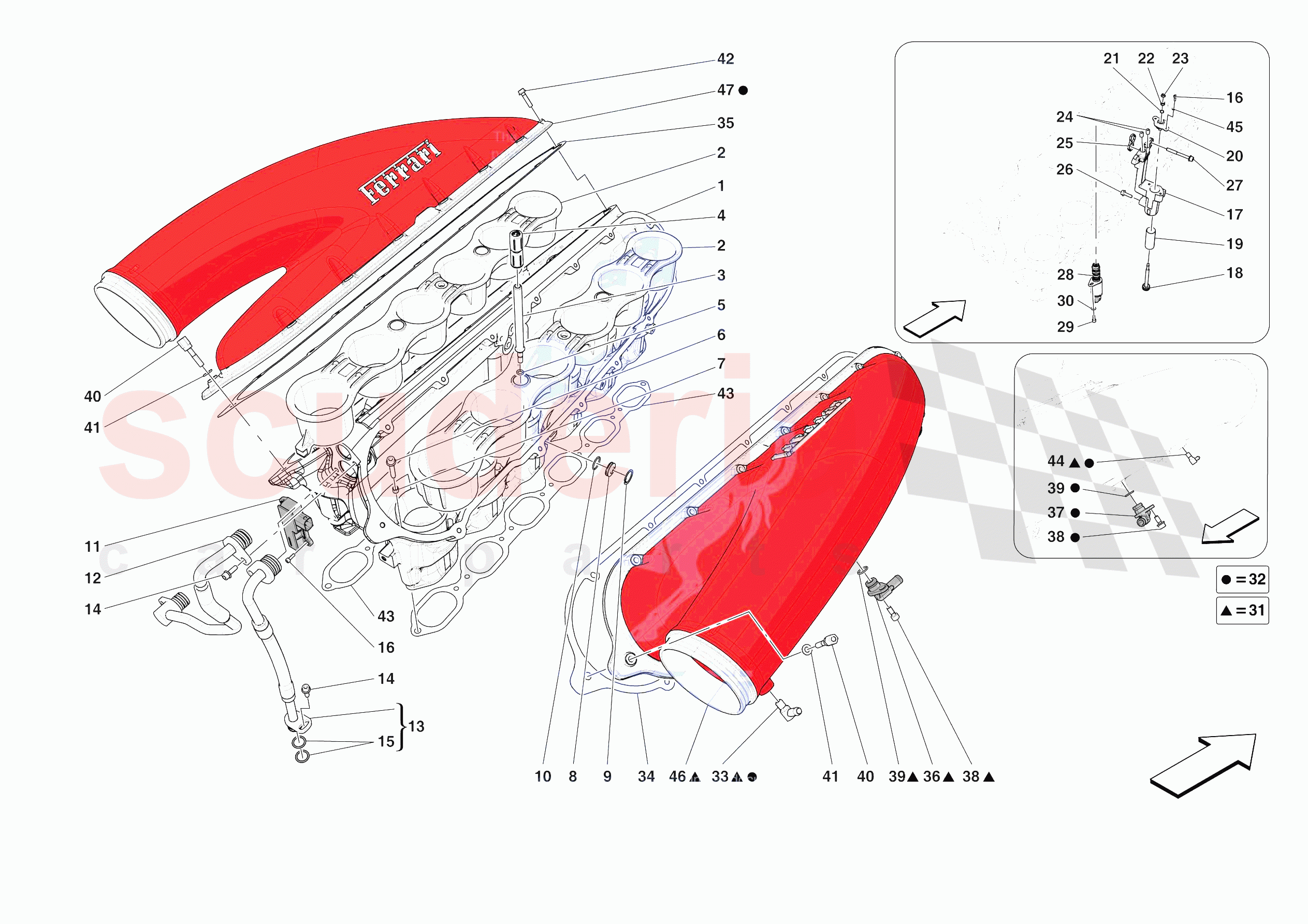 ENGINE INTAKE DUCT of Ferrari Ferrari Daytona SP3 Europe