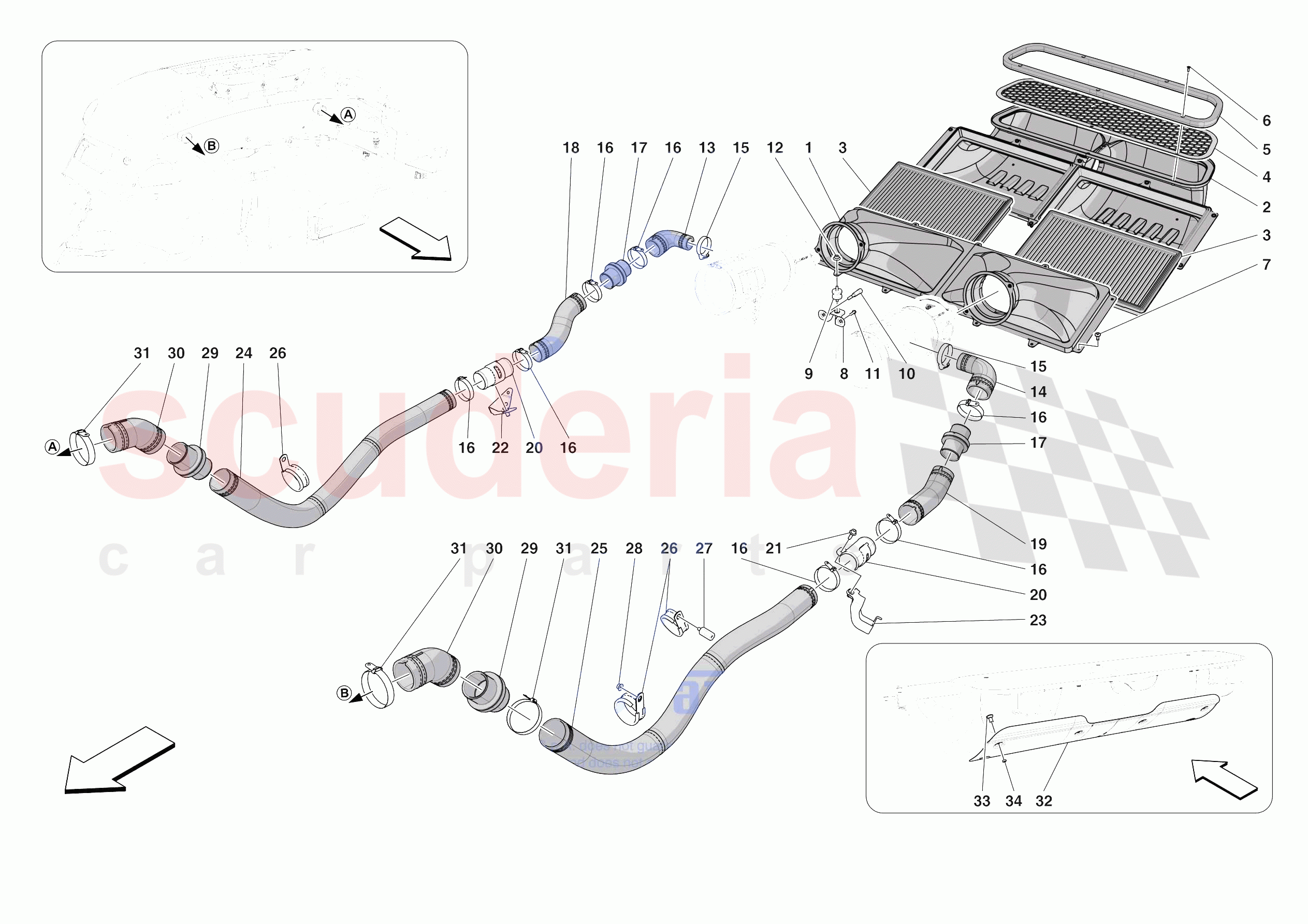 AIR FILTER, AIR INTAKE AND DUCTS of Ferrari Ferrari Daytona SP3 Europe