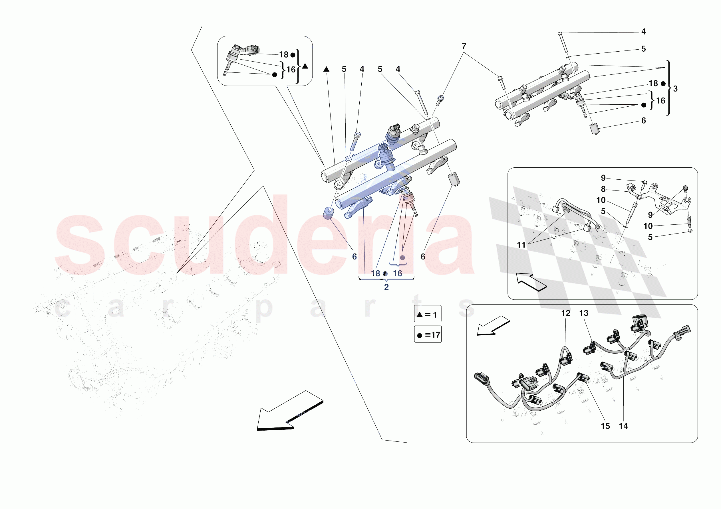 INJECTOR PIPES of Ferrari Ferrari Daytona SP3 USA