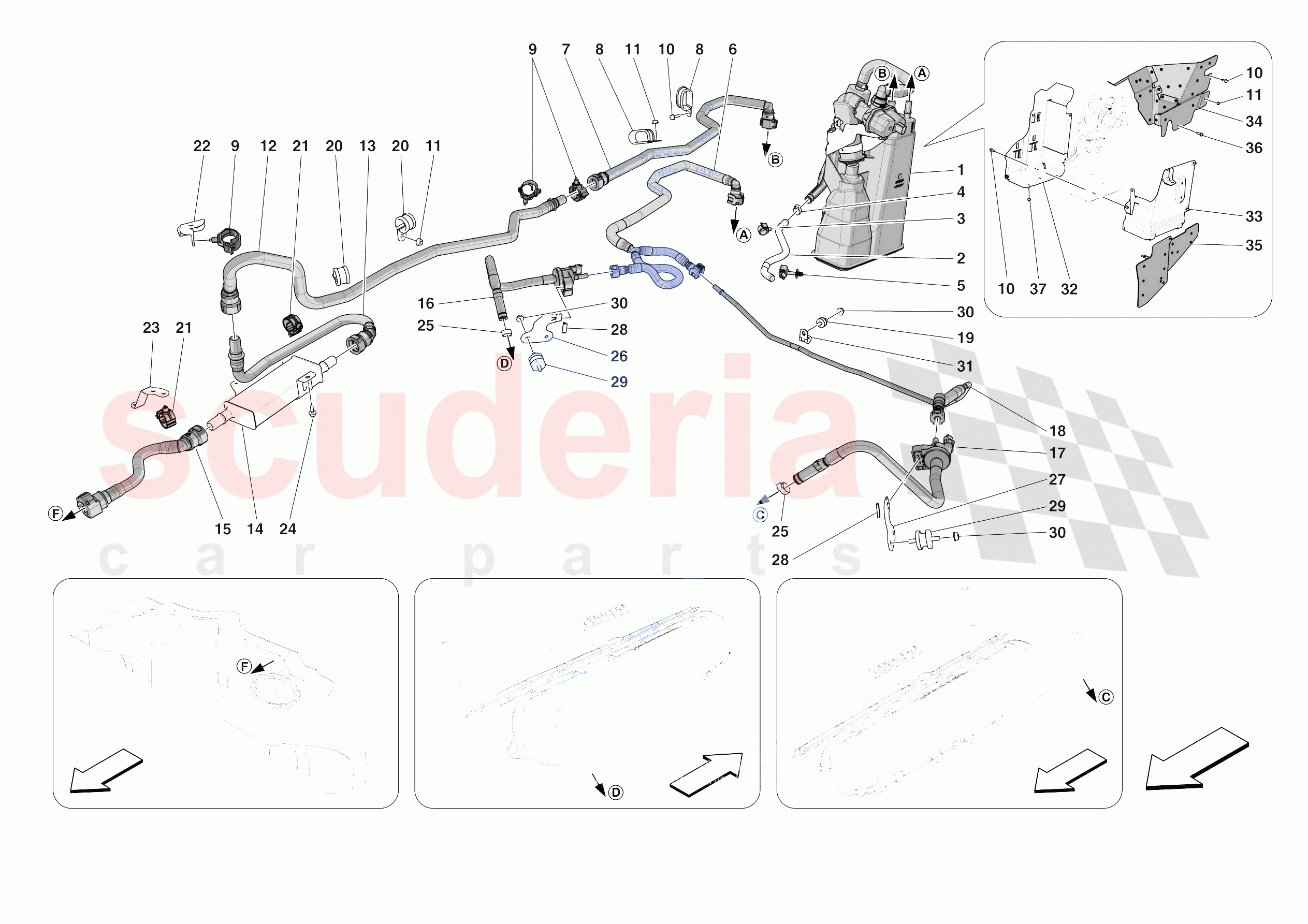 EVAPORATIVE EMISSIONS CONTROL SYSTEM of Ferrari Ferrari Daytona SP3 USA