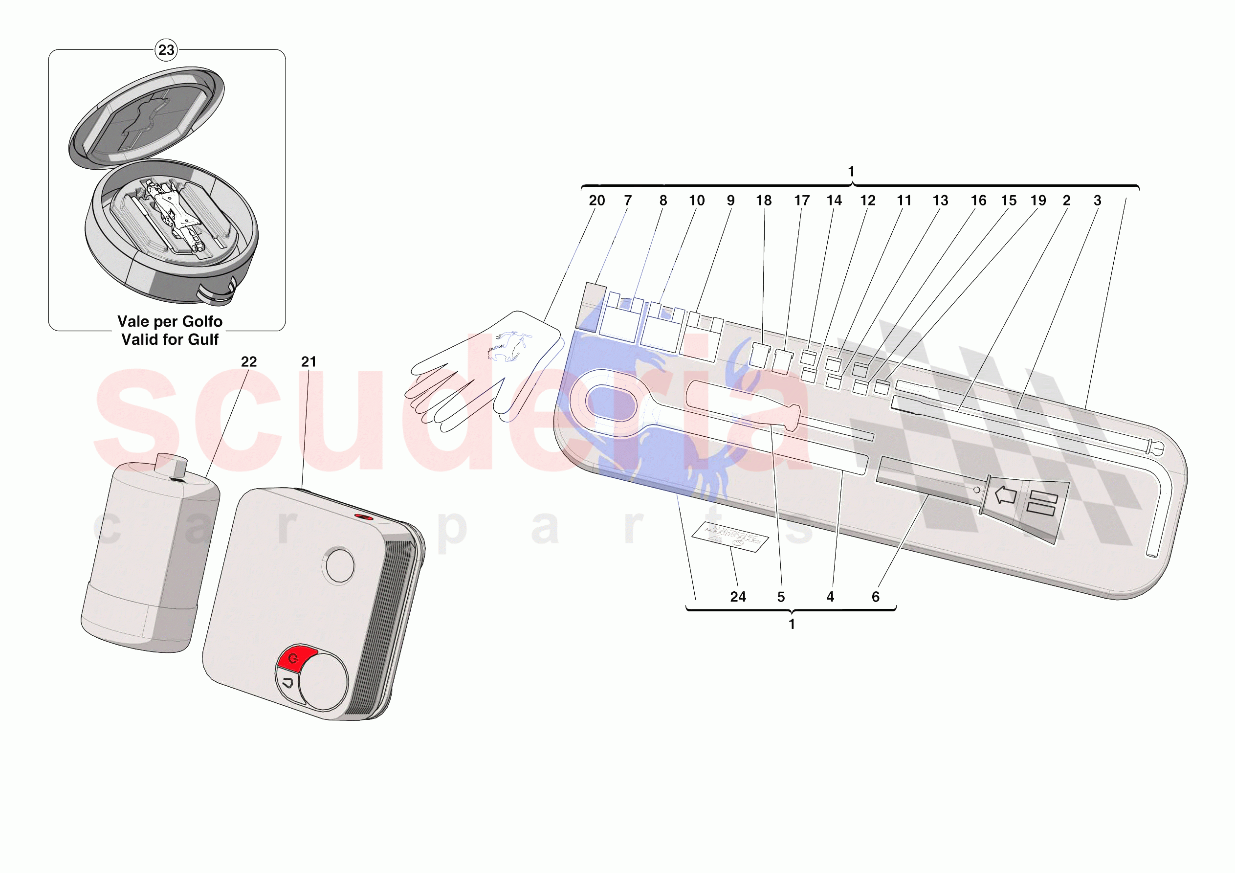 TOOLS PROVIDED WITH VEHICLE of Ferrari Ferrari Daytona SP3 USA
