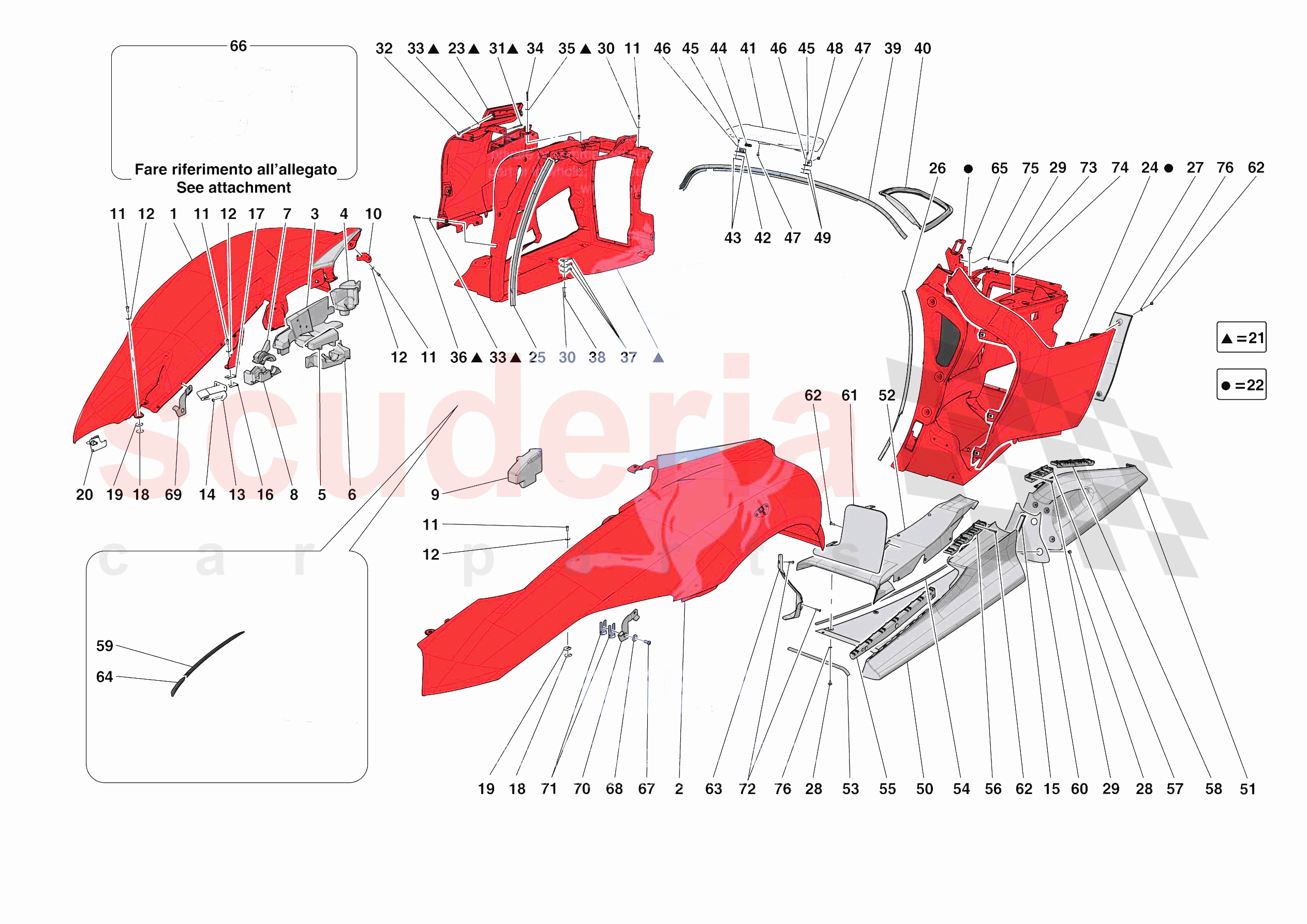 LATERAL OUTER BODYSHELL of Ferrari Ferrari Daytona SP3 USA
