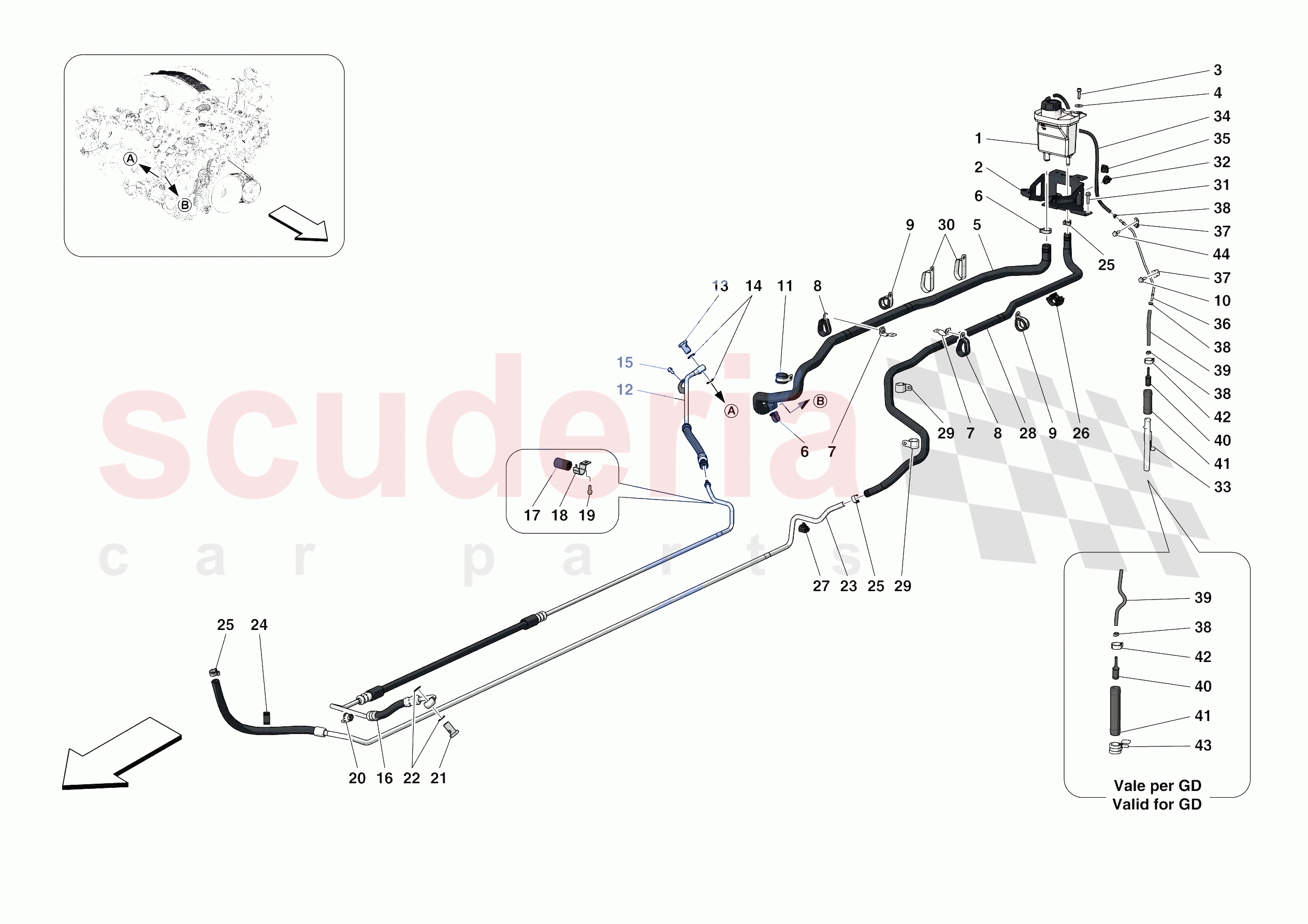 STEERING BOX PIPES of Ferrari Ferrari F8 Spider Europe