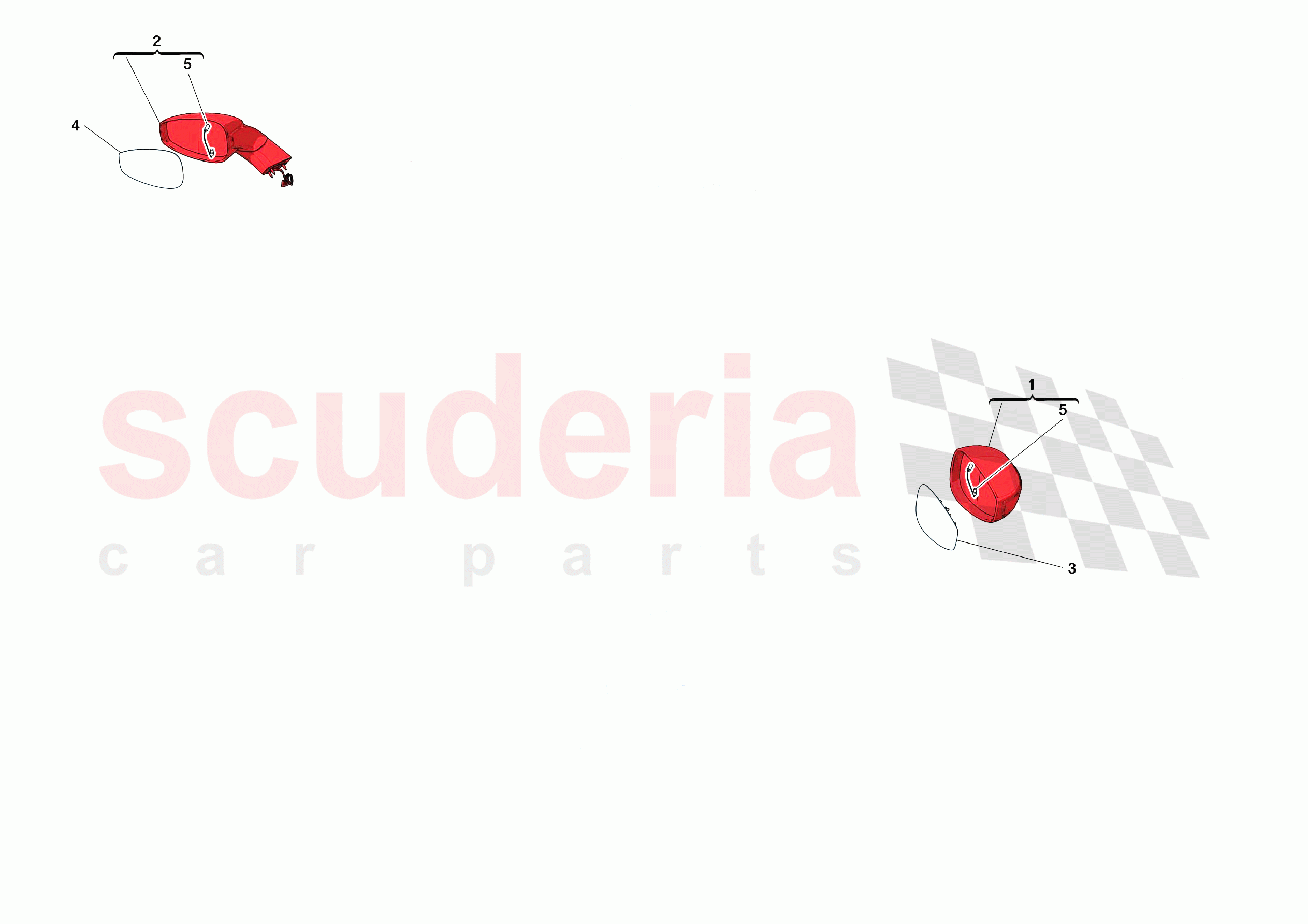 EXTERNAL REAR VIEW MIRRORS of Ferrari Ferrari F8 Spider Europe