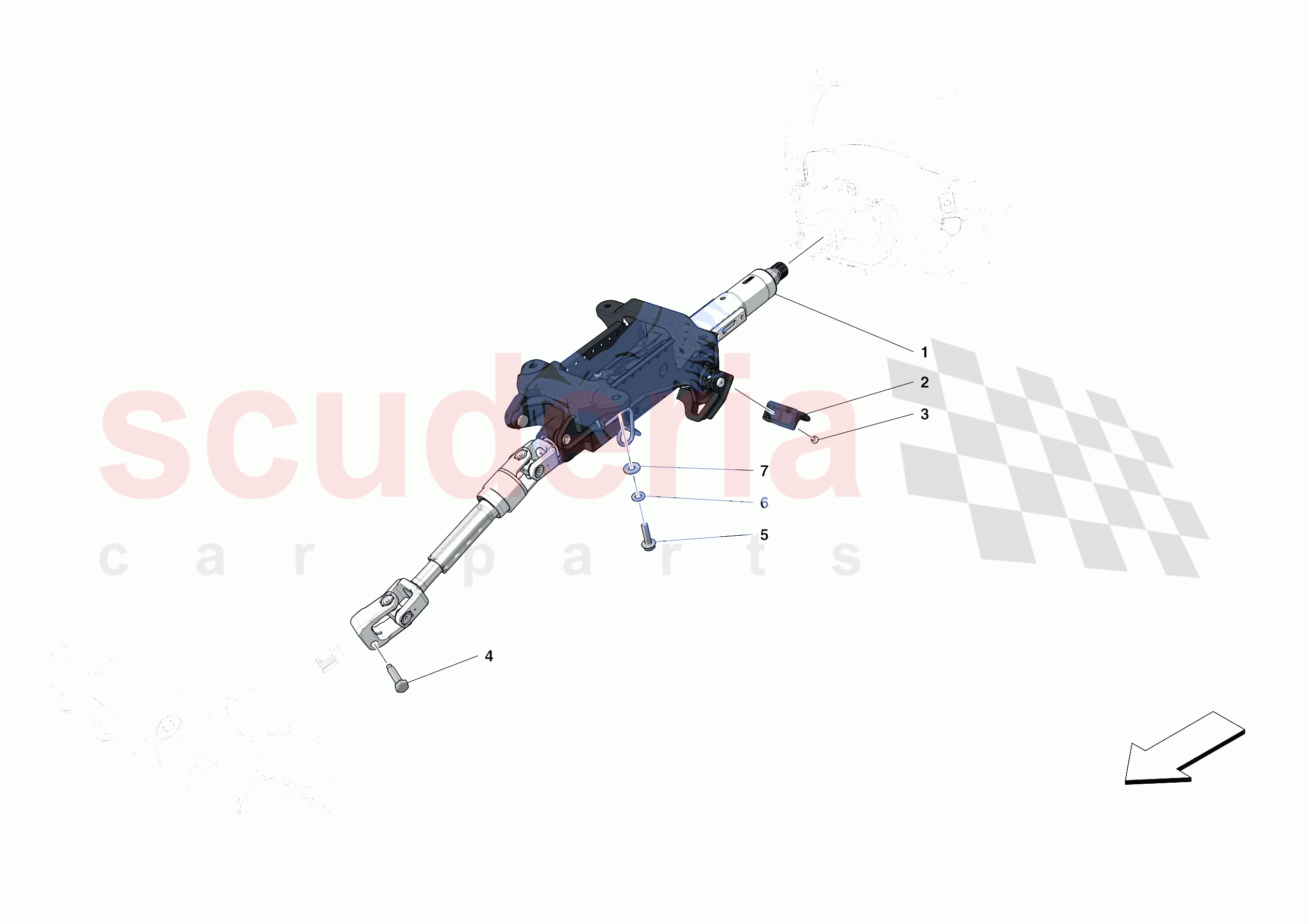 STEERING WHEEL AND STEERING SYSTEM - STEERING COLUMN of Ferrari Ferrari F8 Spider Europe RH