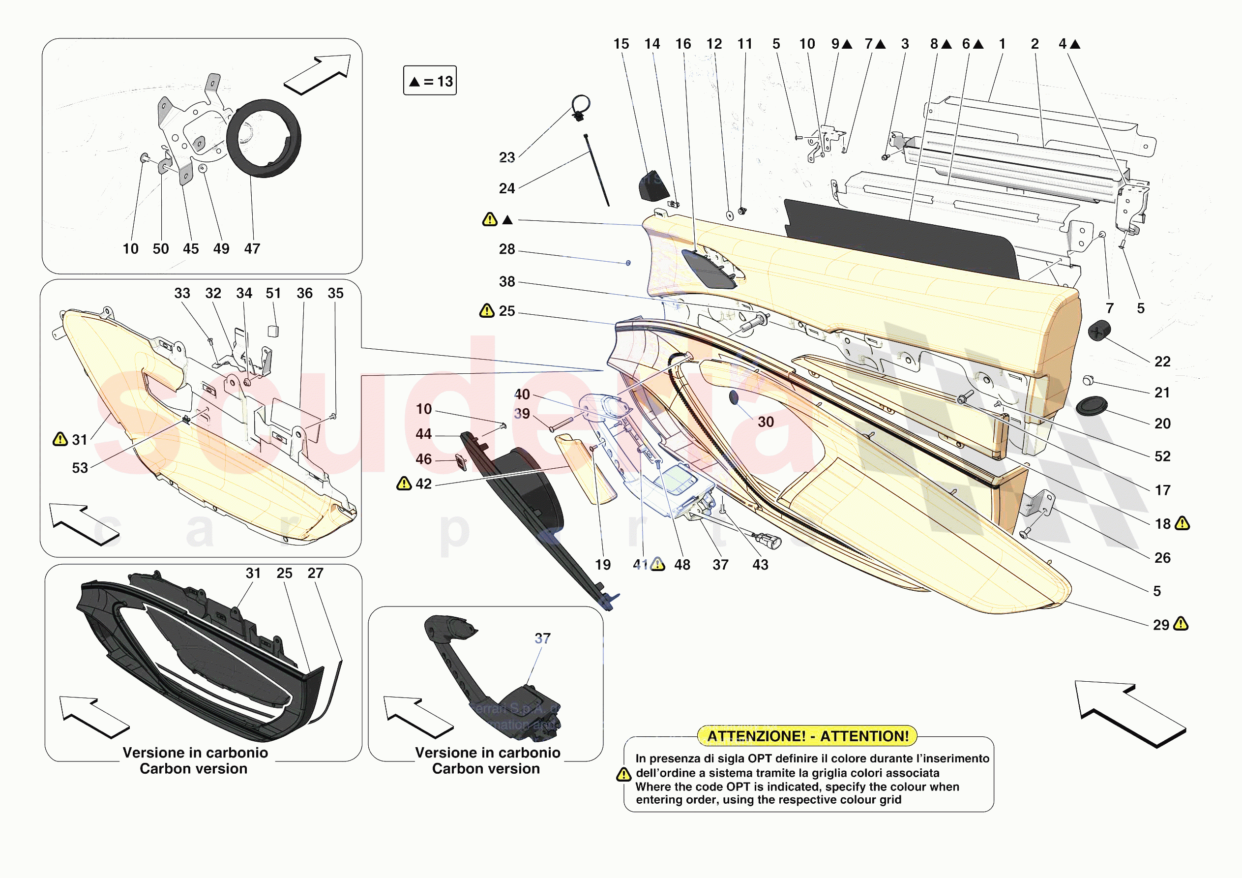 DOORS - TRIM of Ferrari Ferrari F8 Spider Europe RH