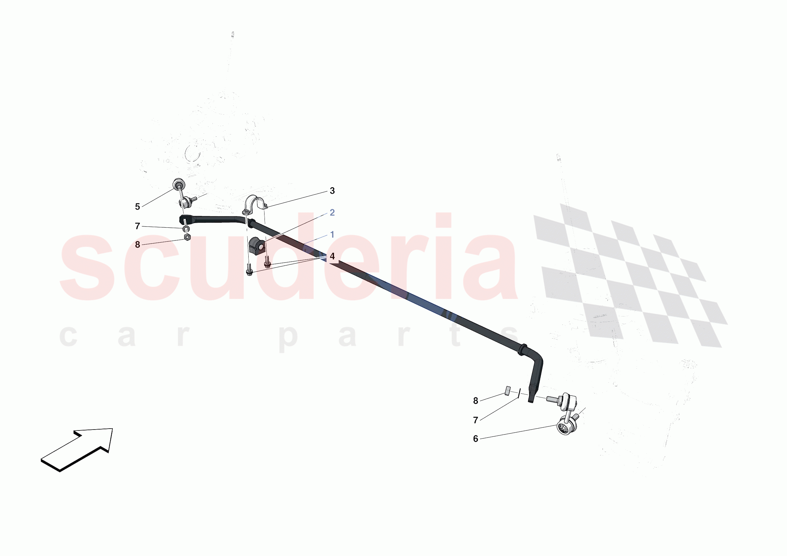 FRONT TORSION BAR of Ferrari Ferrari F8 Spider USA