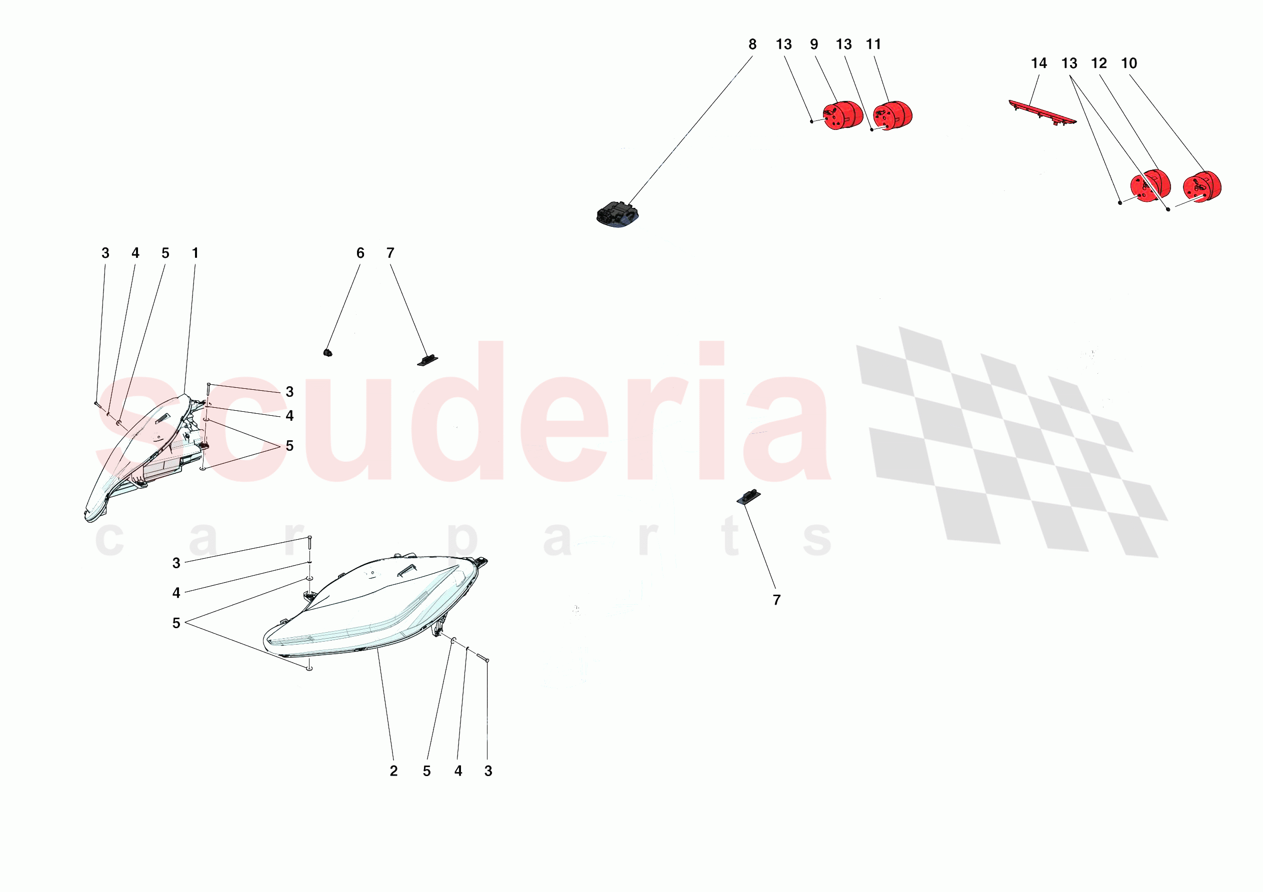 LIGHTING SYSTEMS of Ferrari Ferrari F8 Spider USA