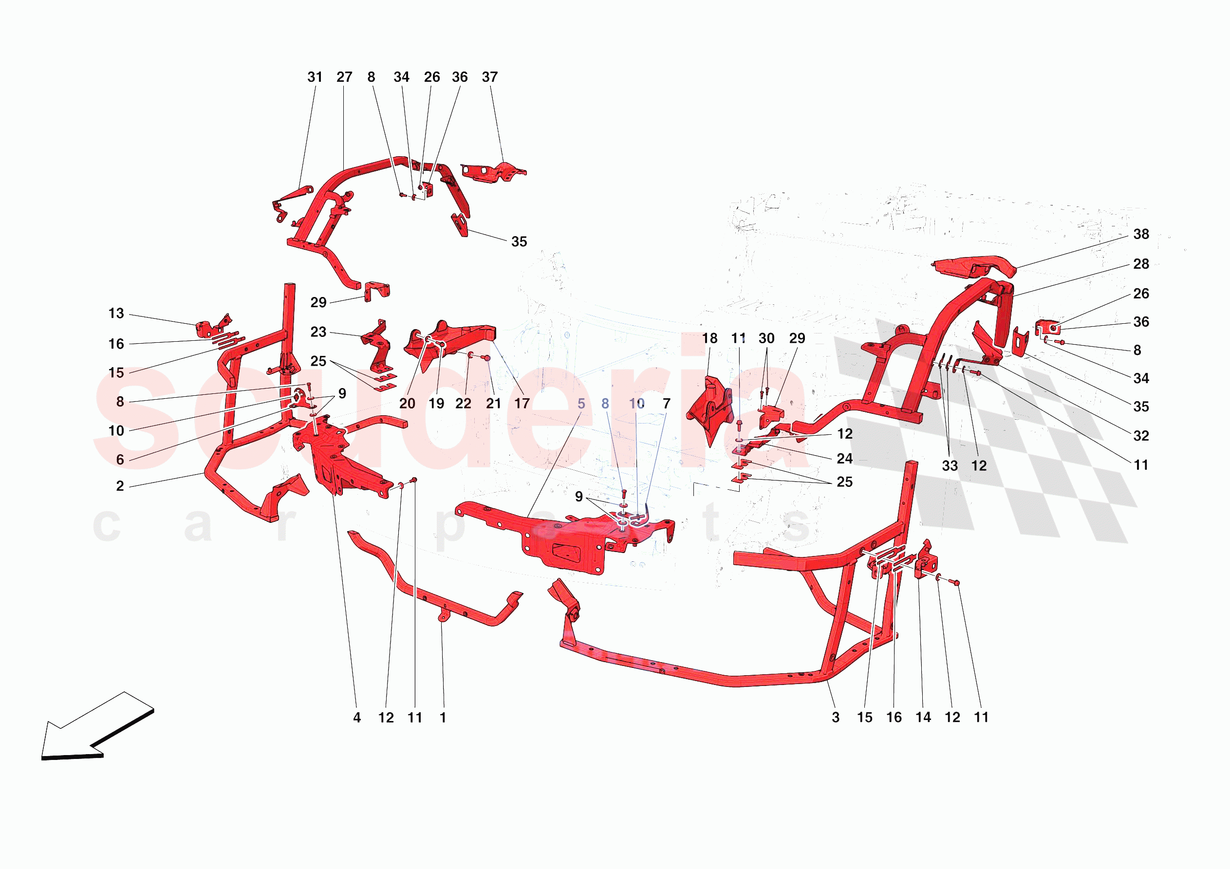 FRONT SUBSTRUCTURE of Ferrari Ferrari F8 Tributo Europe