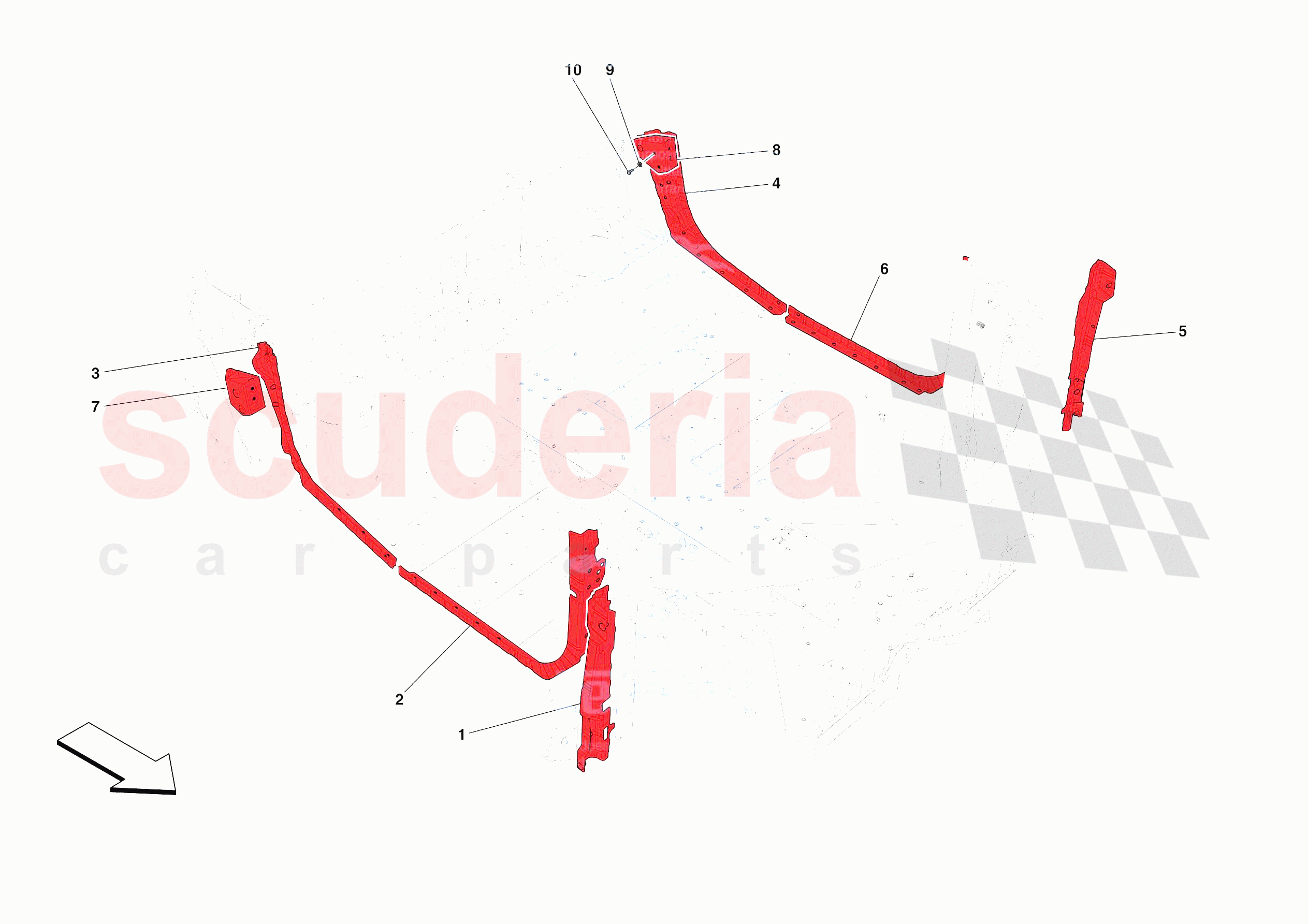 LATERAL SUBSTRUCTURE of Ferrari Ferrari F8 Tributo Europe