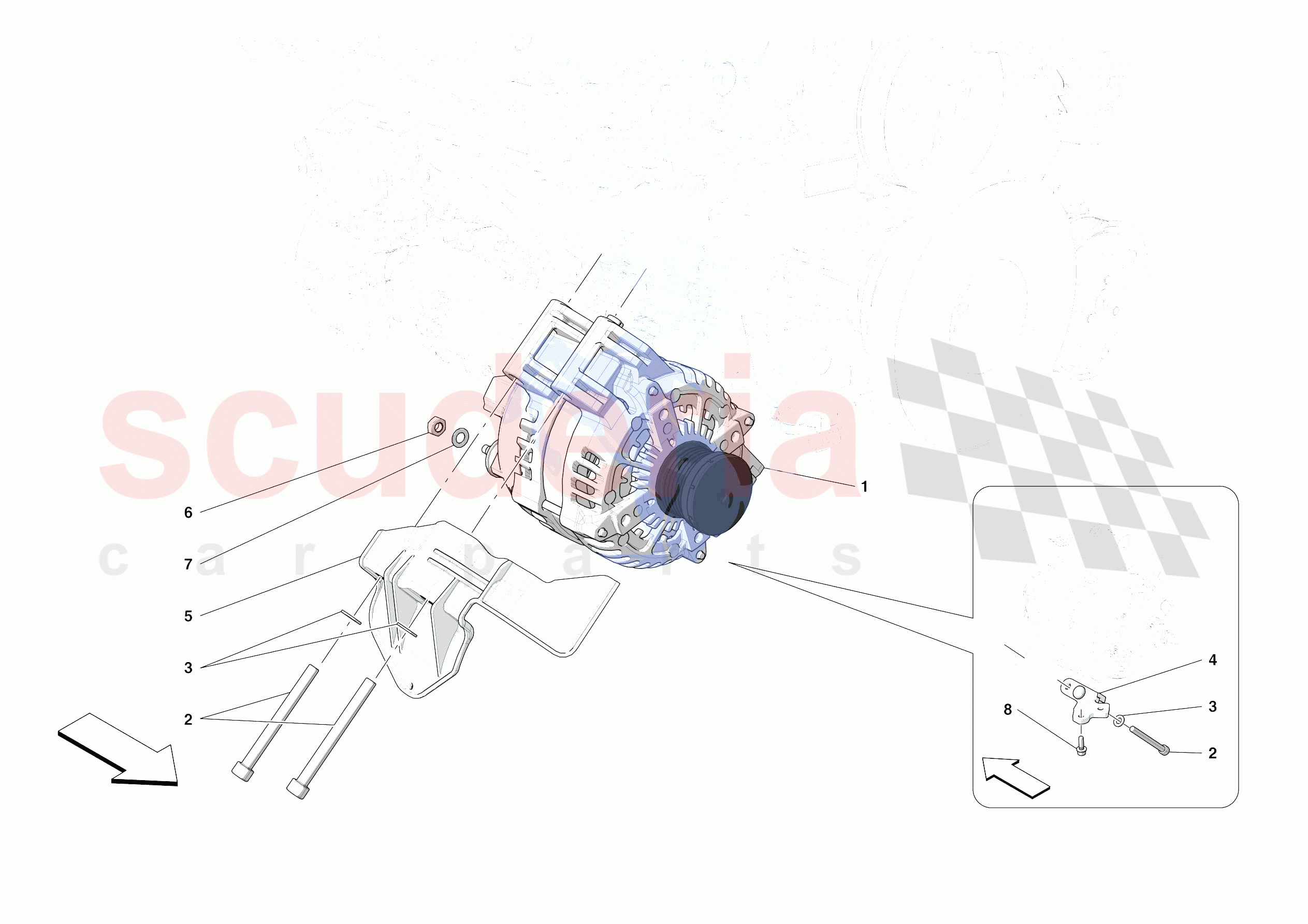 ALTERNATOR of Ferrari Ferrari F8 Tributo Europe RH