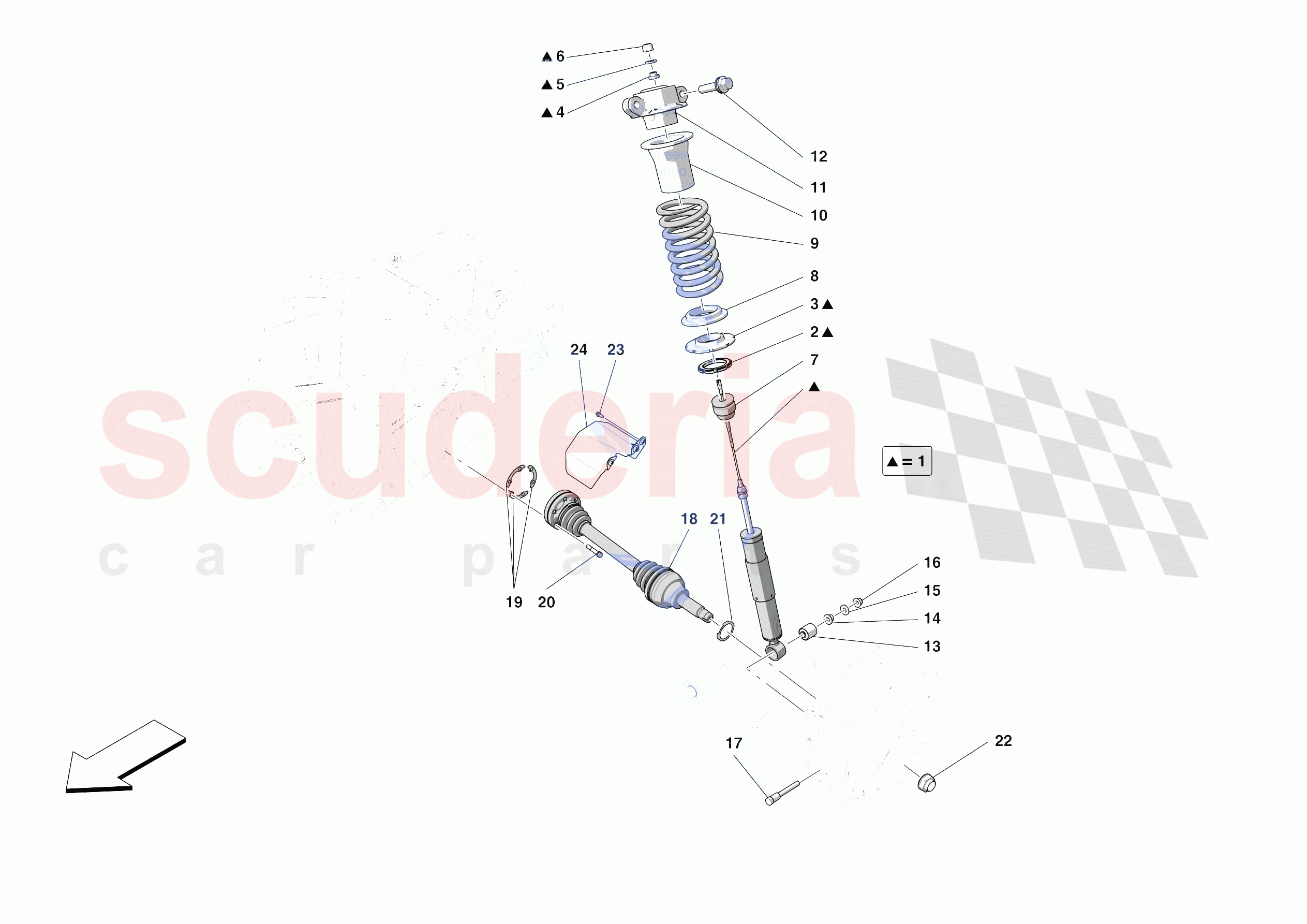 REAR SUSPENSION - SHOCK ABSORBERS of Ferrari Ferrari F8 Tributo Europe RH