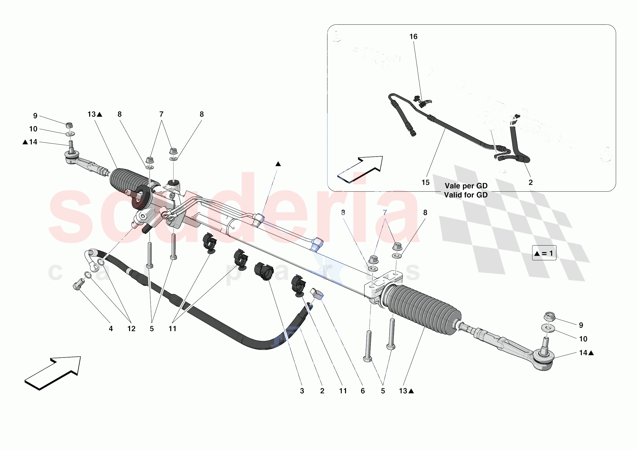 STEERING BOX of Ferrari Ferrari F8 Tributo Europe RH