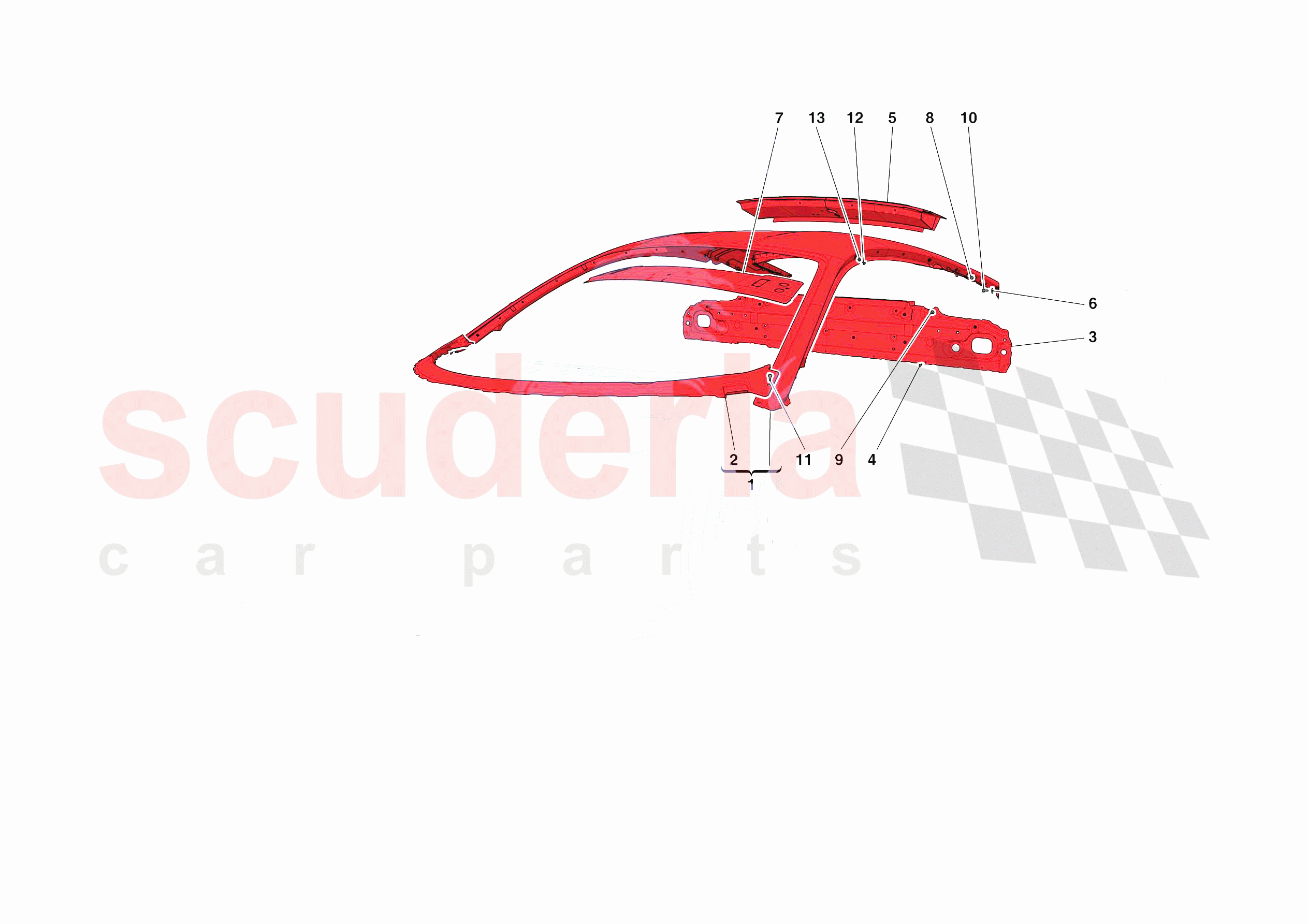 ROOF PANEL of Ferrari Ferrari F8 Tributo Europe RH