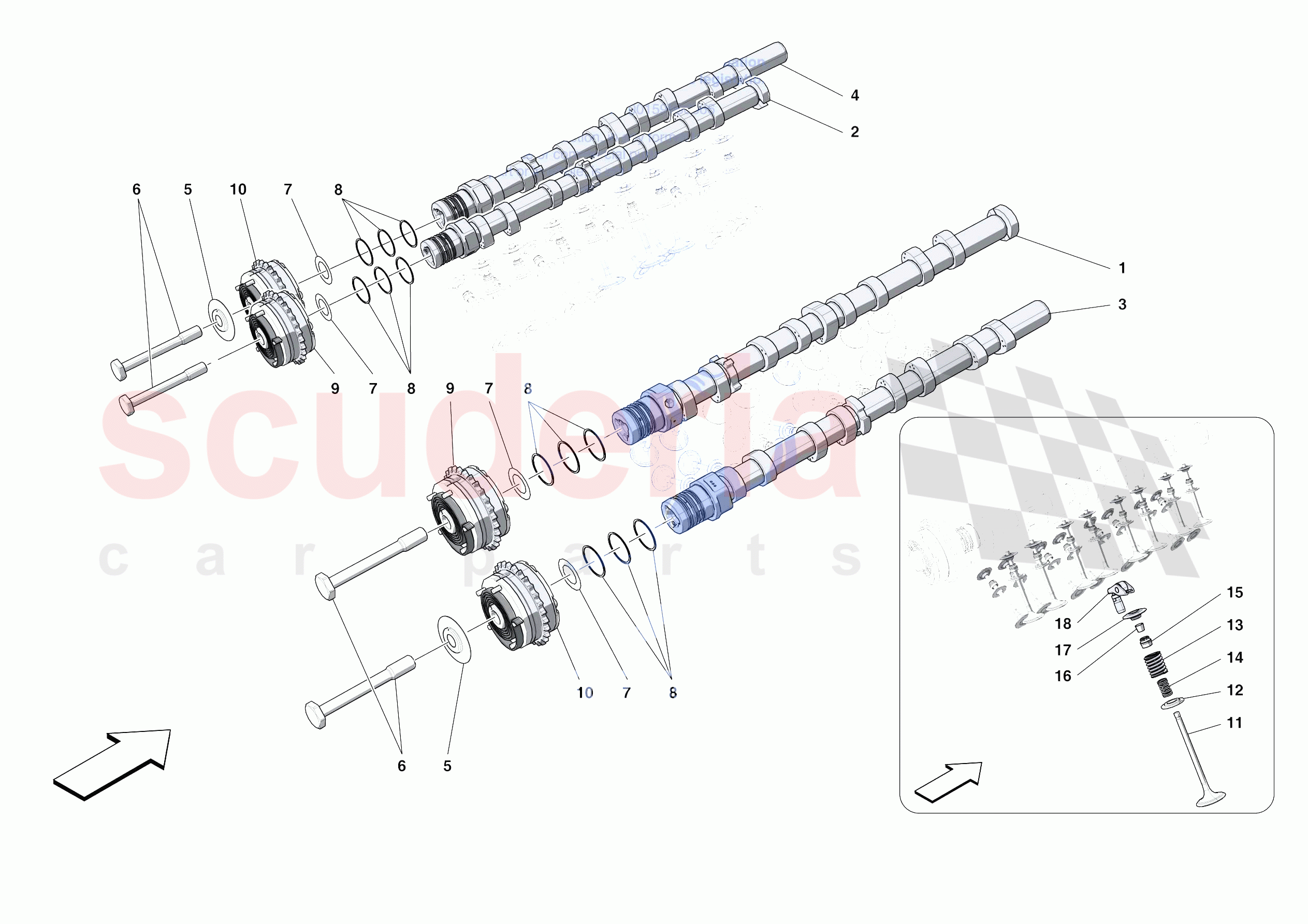 CYLINDER HEADS - TIMING of Ferrari Ferrari F8 Tributo USA