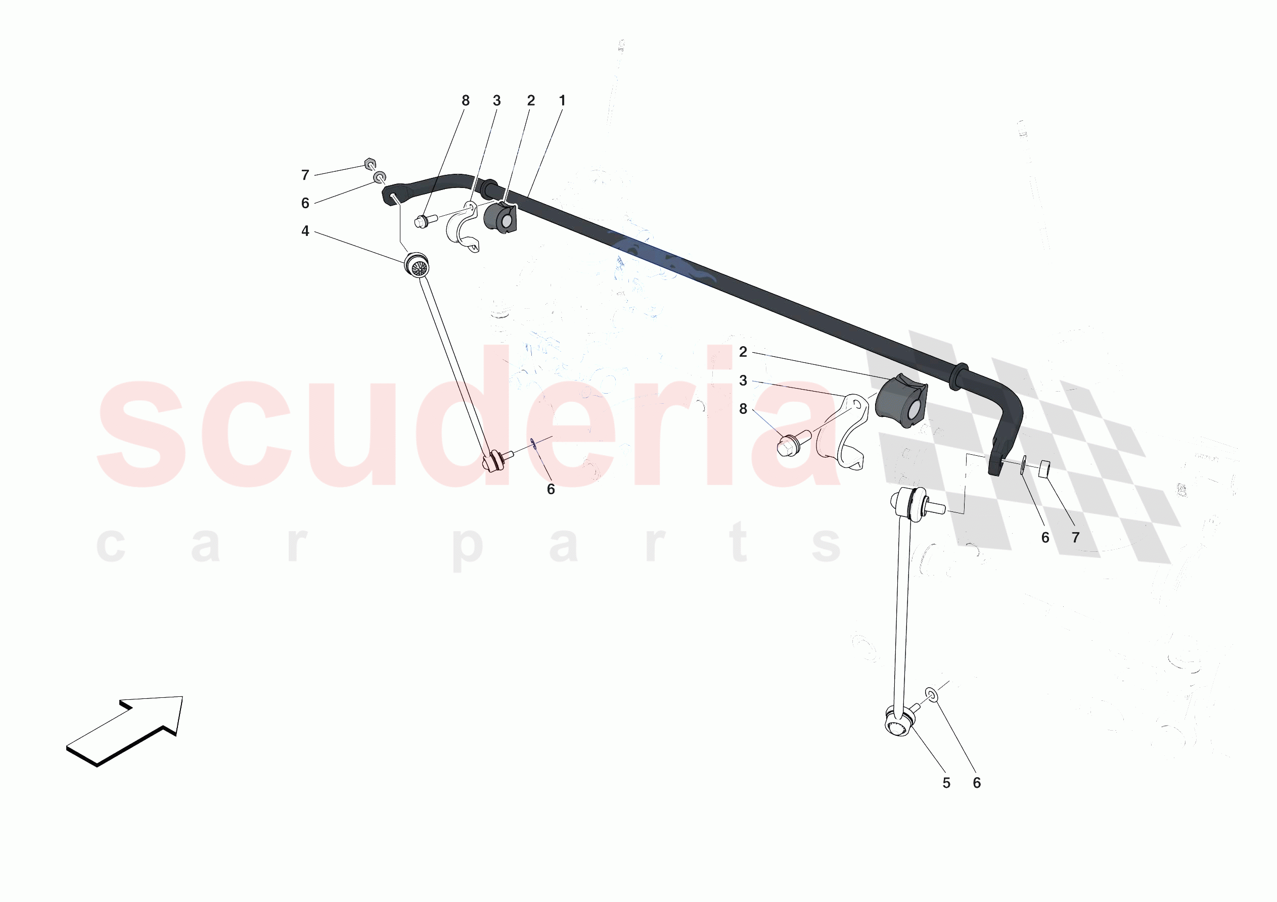 REAR TORSION BAR of Ferrari Ferrari F8 Tributo USA