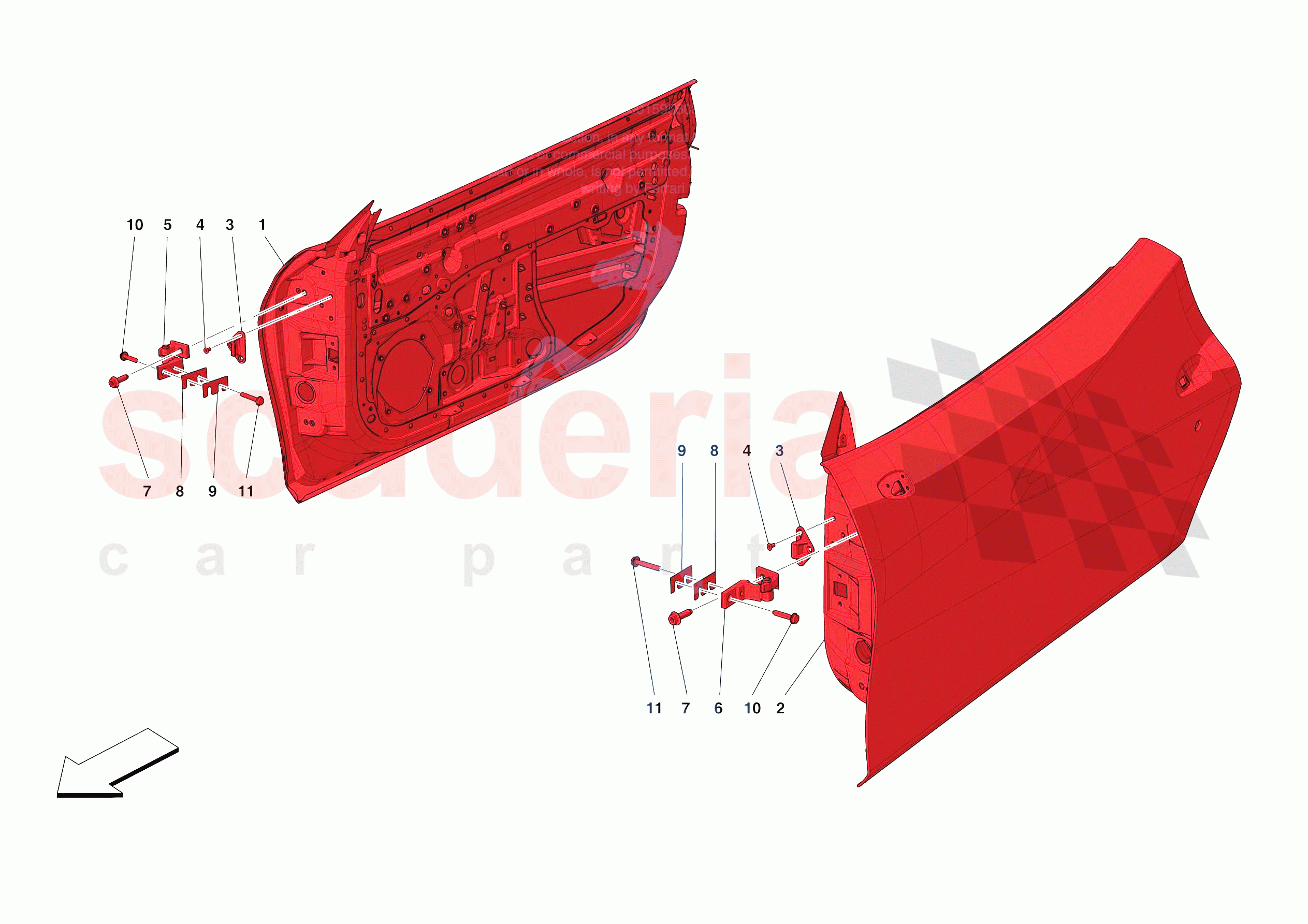 FRONT DOOR SUBSTRUCTURE of Ferrari Ferrari F8 Tributo USA