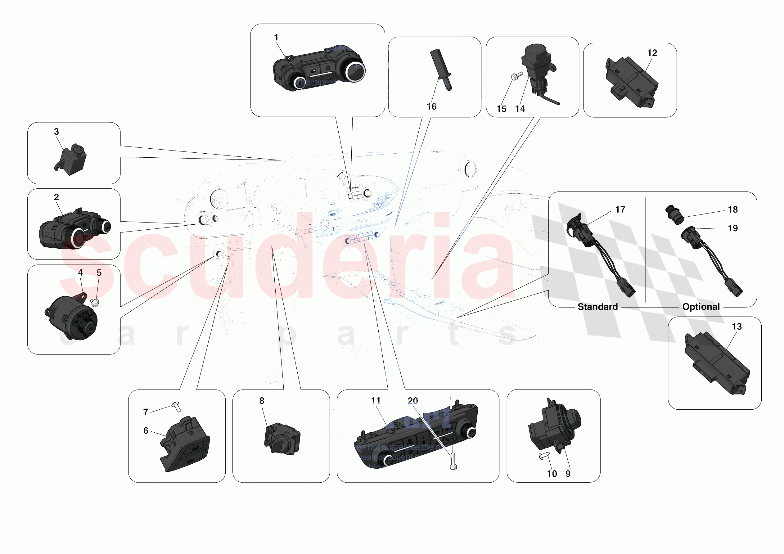 OTHER ELECTRICAL CONTROLS of Ferrari Ferrari F8 Tributo USA