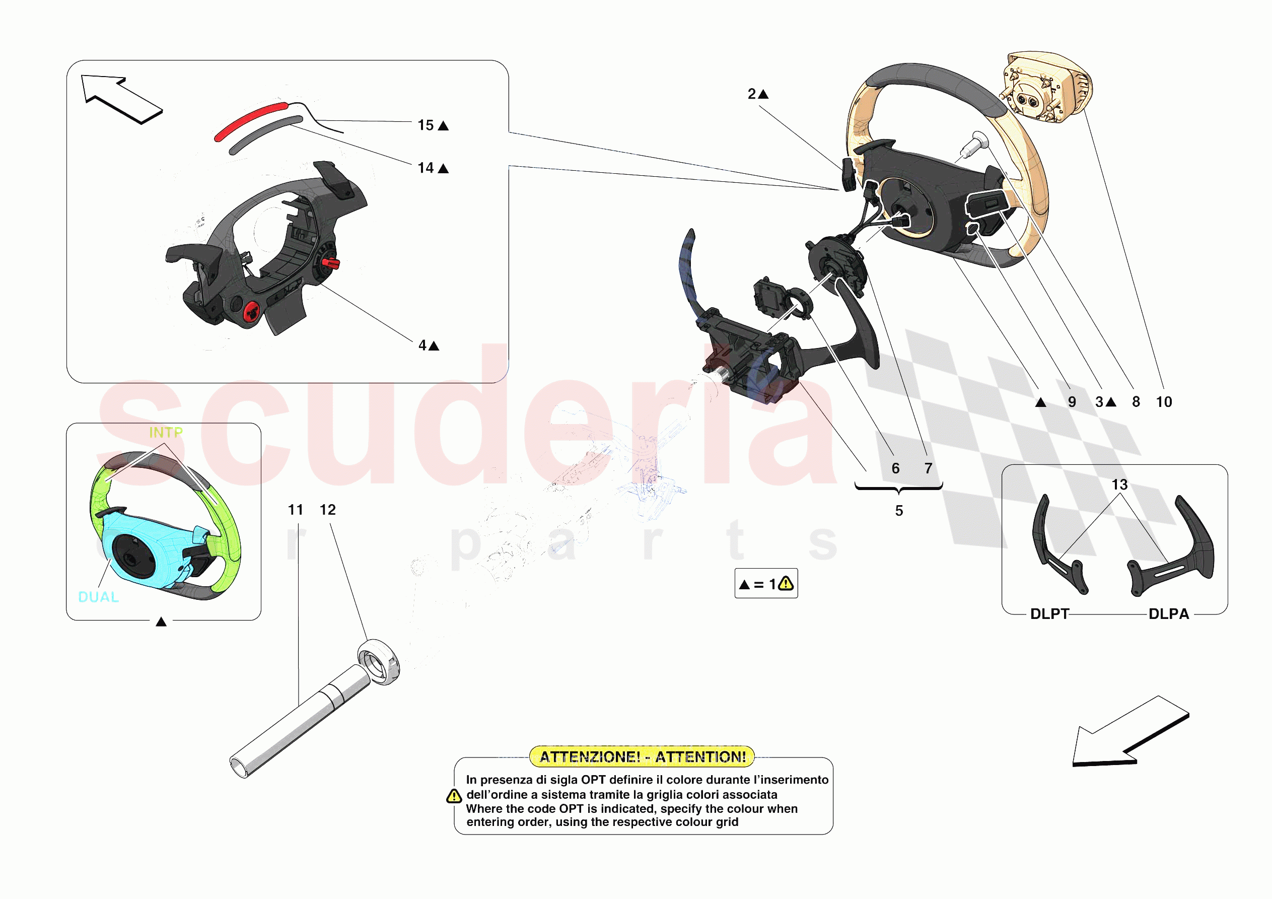 STEERING WHEEL AND STEERING SYSTEM - STEERING WHEEL AND AIRBAG of Ferrari Ferrari Monza SPA1 Europe