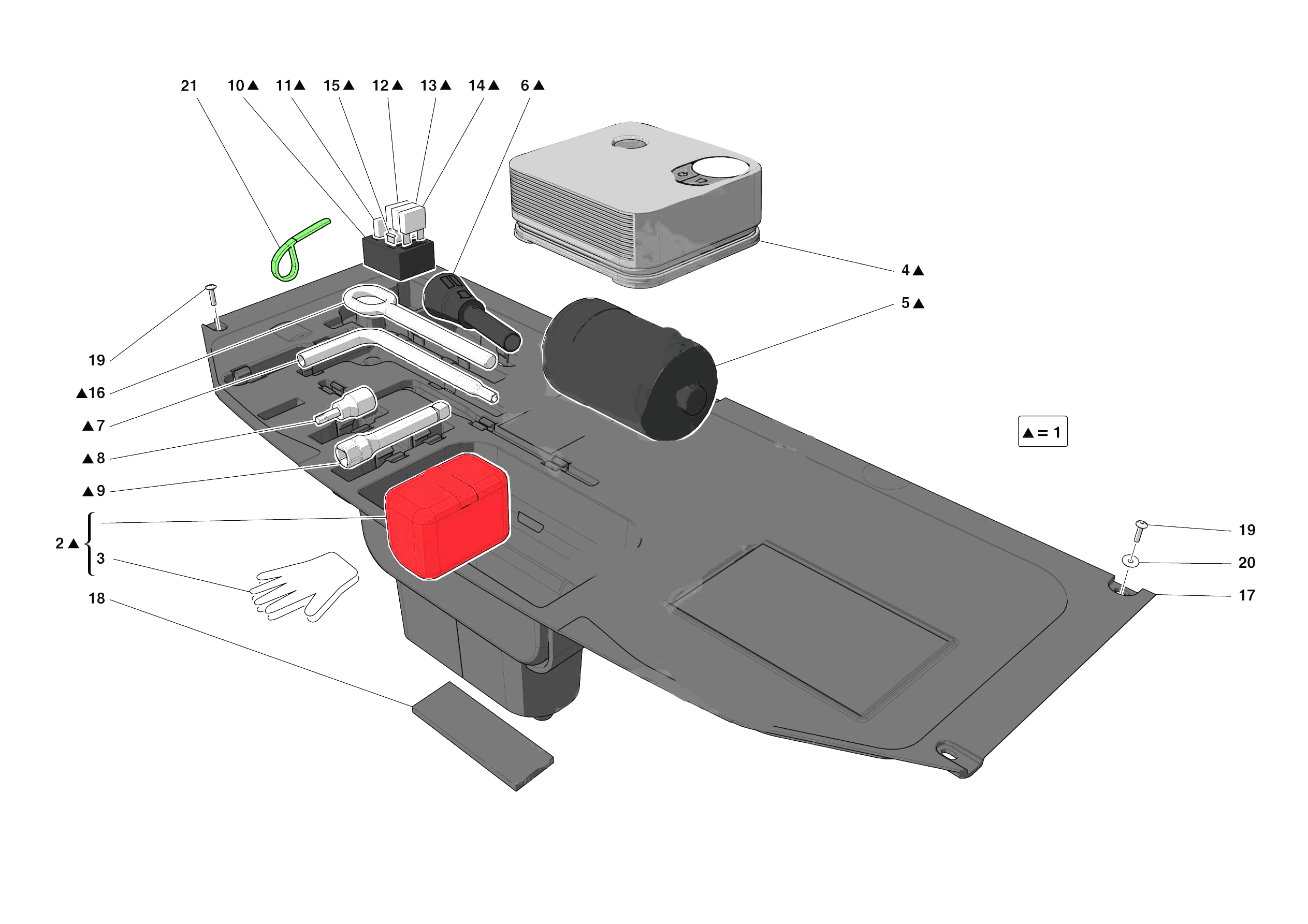TOOLS PROVIDED WITH VEHICLE of Ferrari Ferrari Monza SPA1 Europe