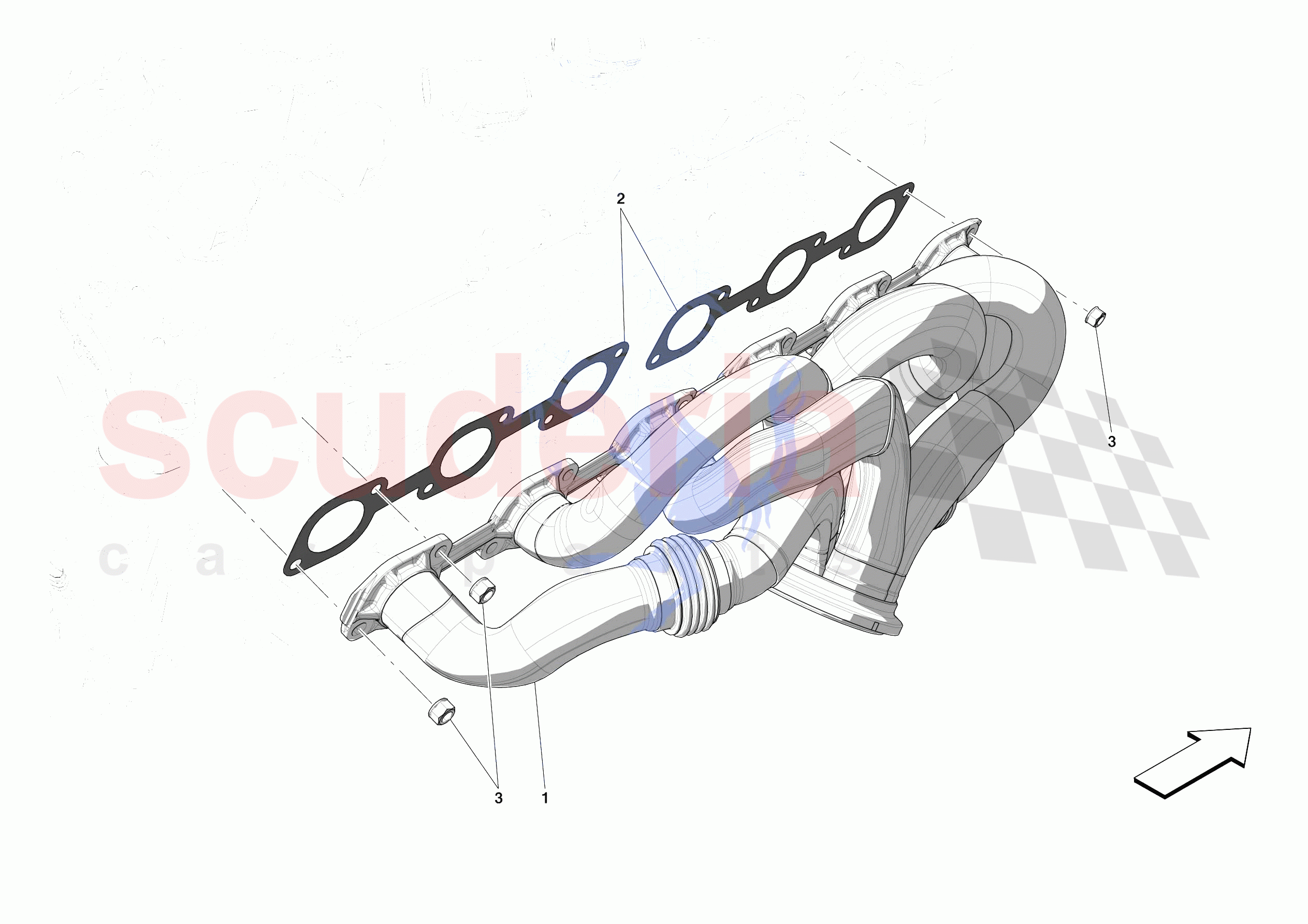 EXHAUST MANIFOLD of Ferrari Ferrari Monza SPA2 Europe
