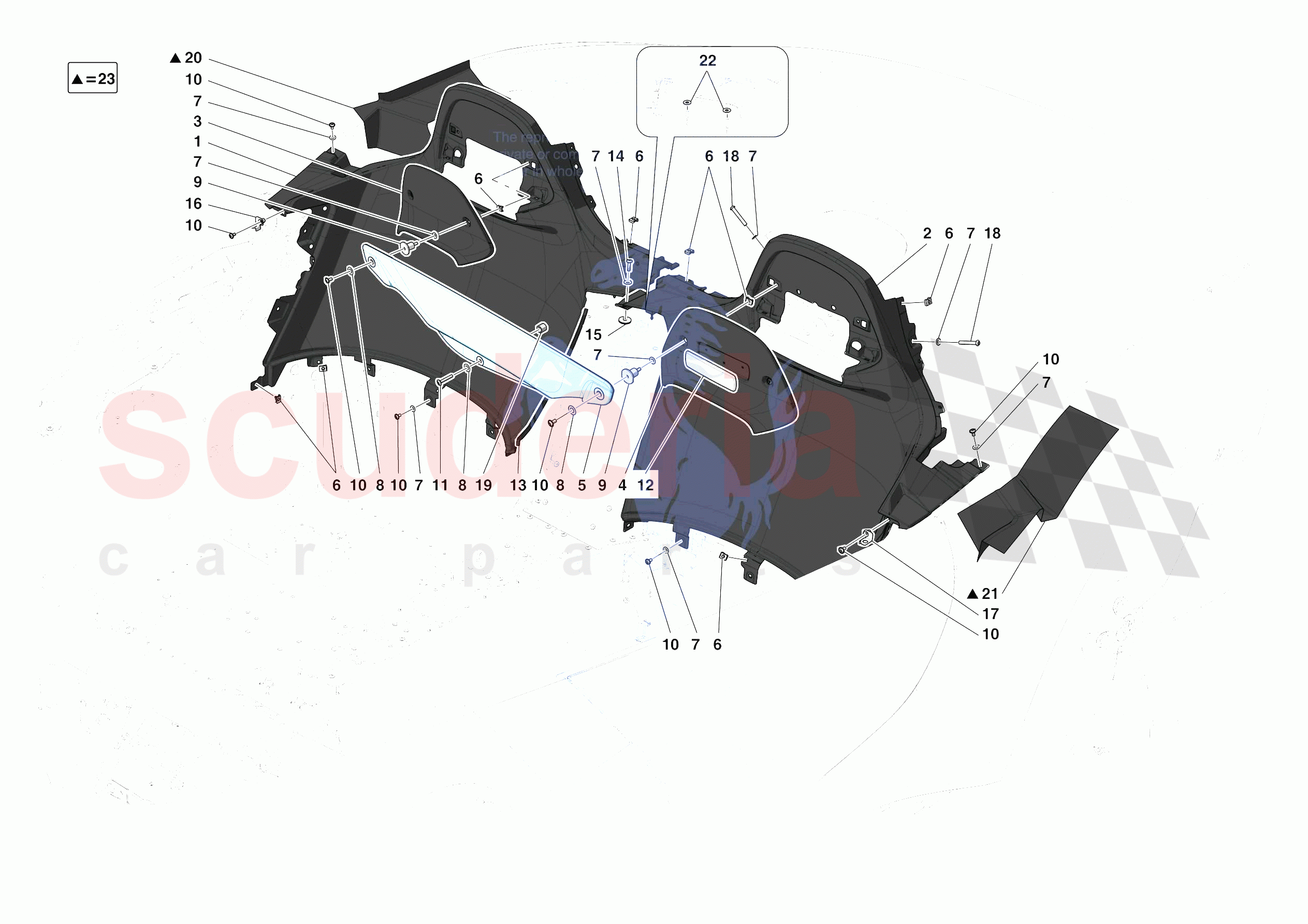 INTERNAL BULKHEAD WALL TRIM of Ferrari Ferrari Monza SPA2 Europe
