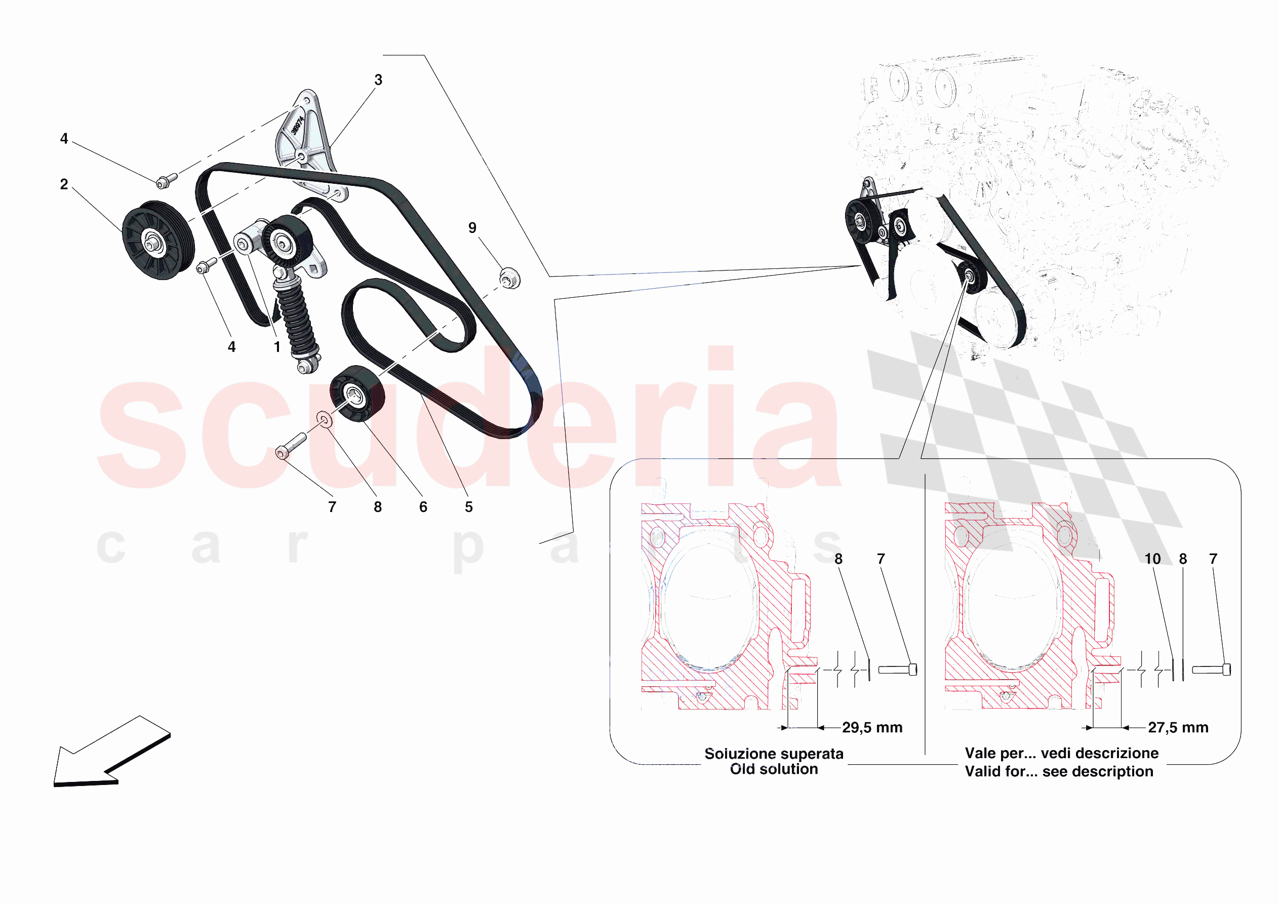 ALTERNATOR DRIVE of Ferrari Ferrari Portofino Europe RH