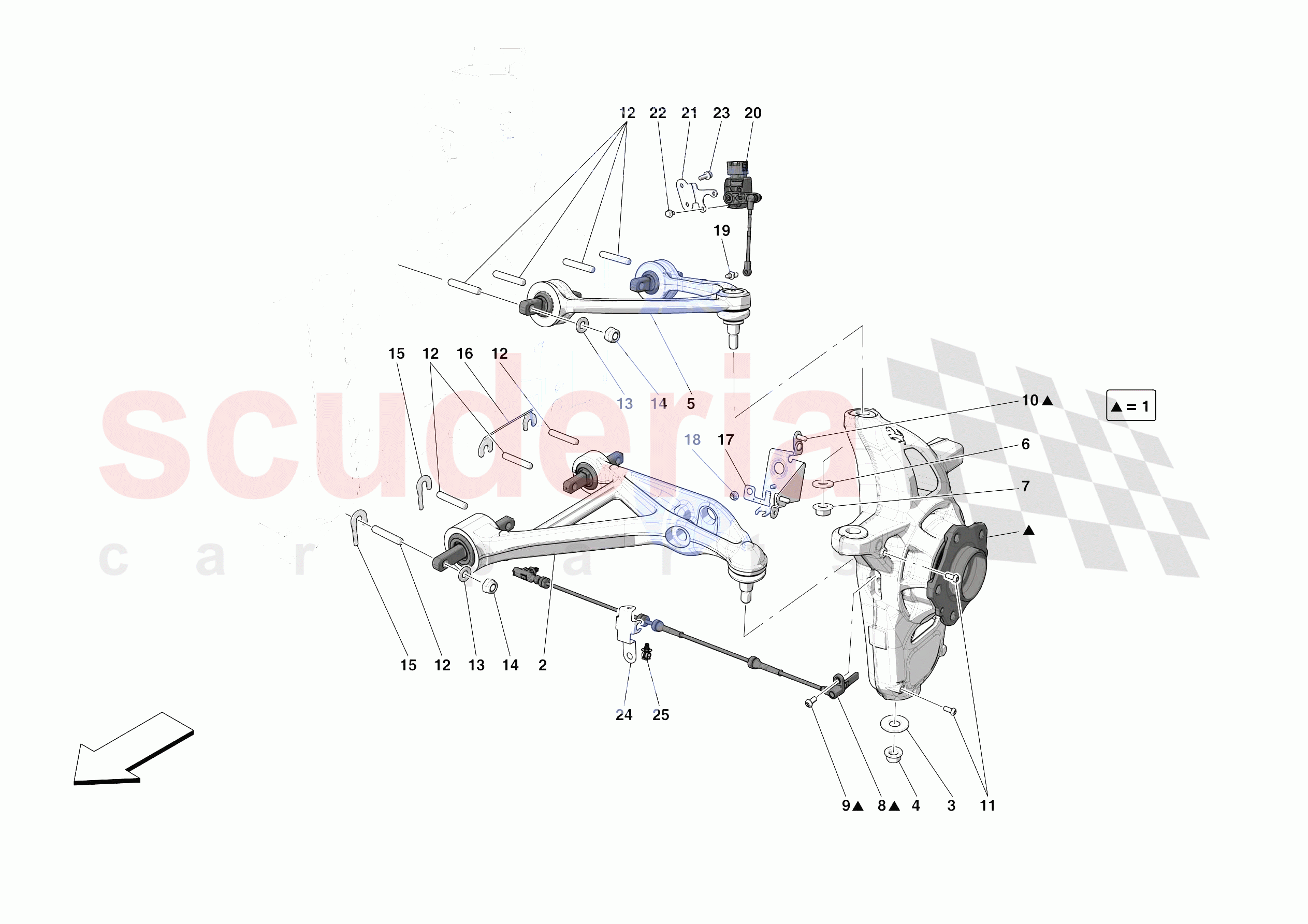 FRONT SUSPENSION - ARMS of Ferrari Ferrari Portofino Europe RH