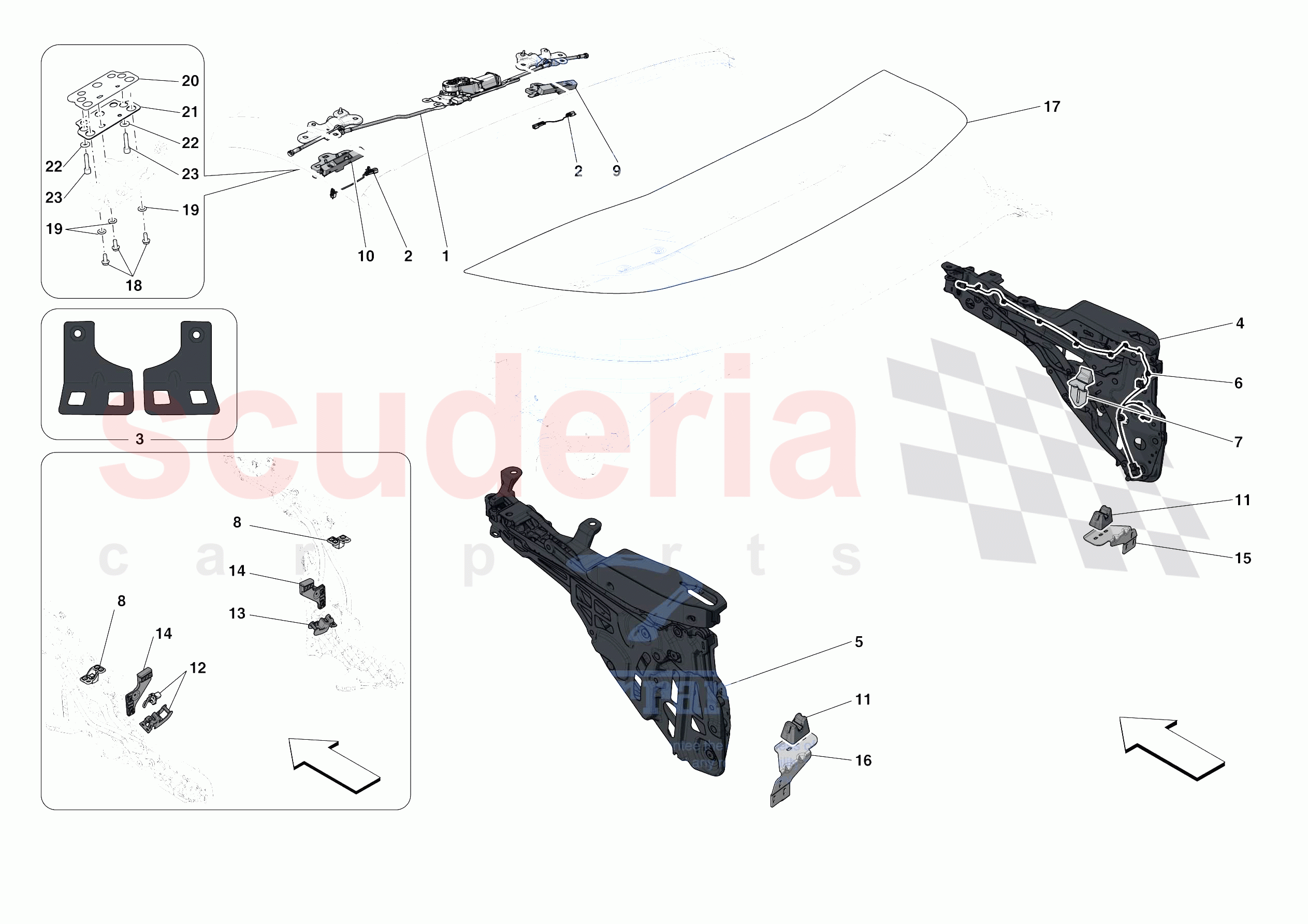 ROOF - KINEMATICS of Ferrari Ferrari Portofino Europe RH