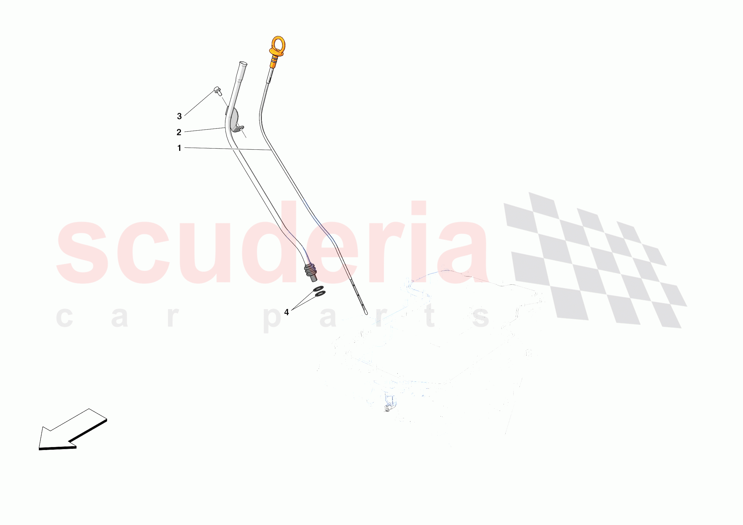 OIL PIPES AND ENGINE OIL LEVEL SENSOR of Ferrari Ferrari Portofino M Europe RH