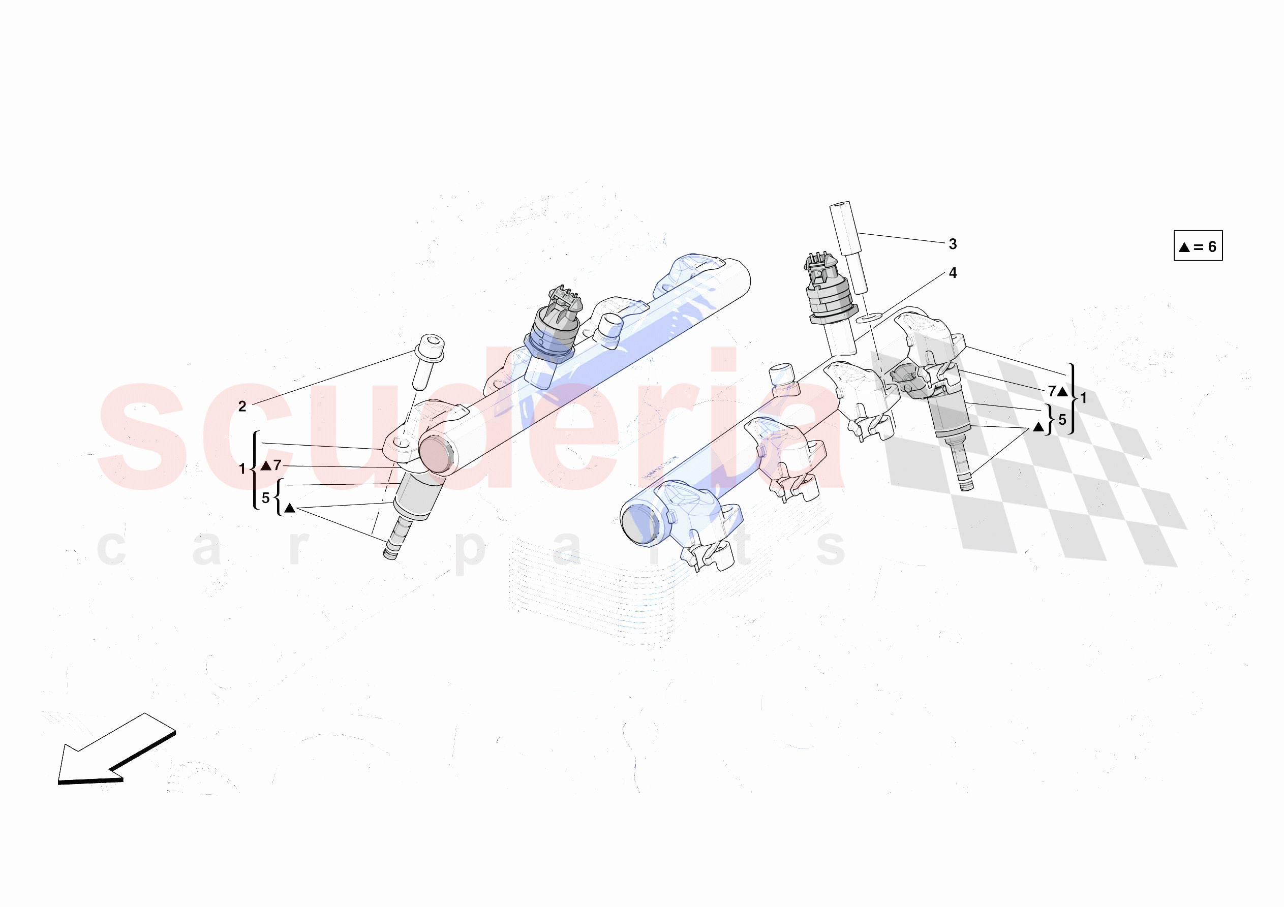INJECTOR PIPES of Ferrari Ferrari Portofino M Europe RH