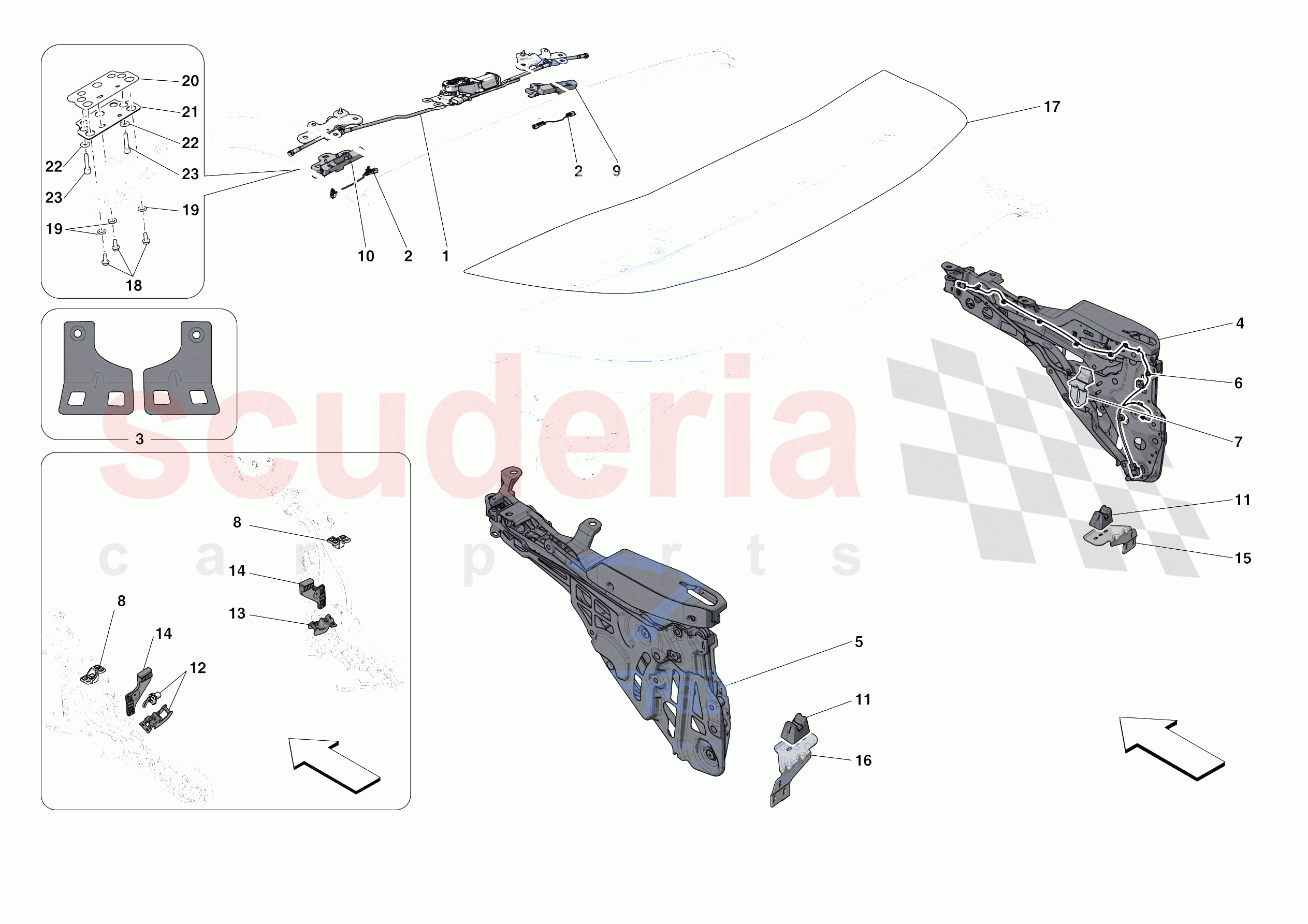 ROOF - KINEMATICS of Ferrari Ferrari Portofino M Europe RH