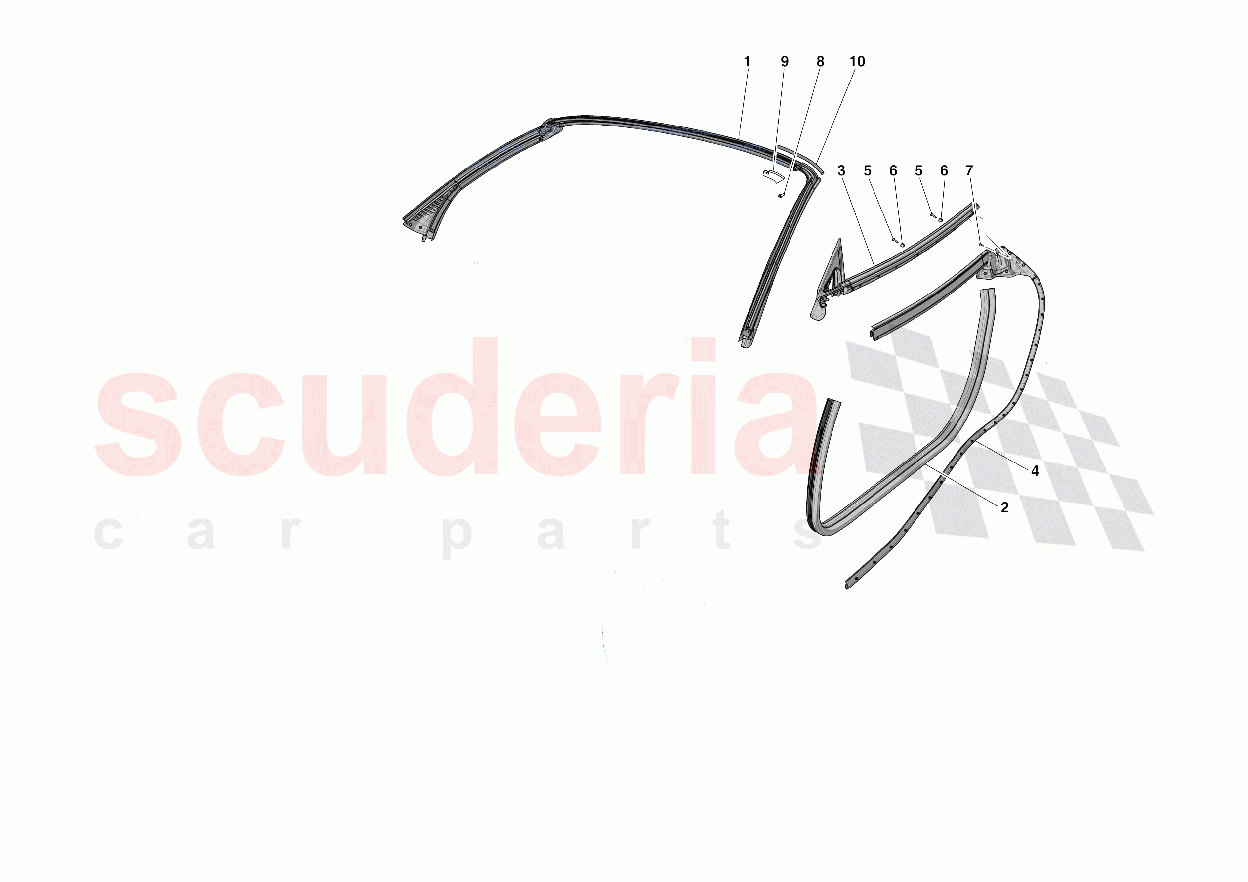 DOOR SEALS of Ferrari Ferrari Portofino M Europe RH