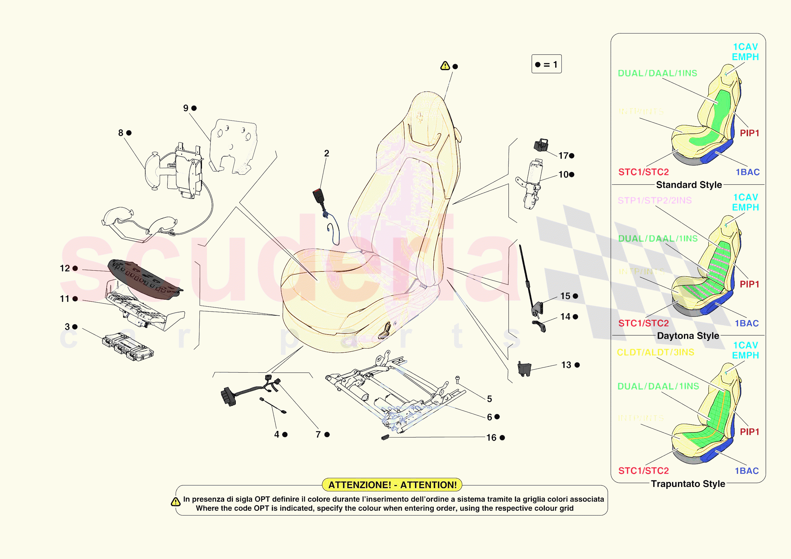FRONT SEATS - SEATS AND GUIDES of Ferrari Ferrari Portofino M USA