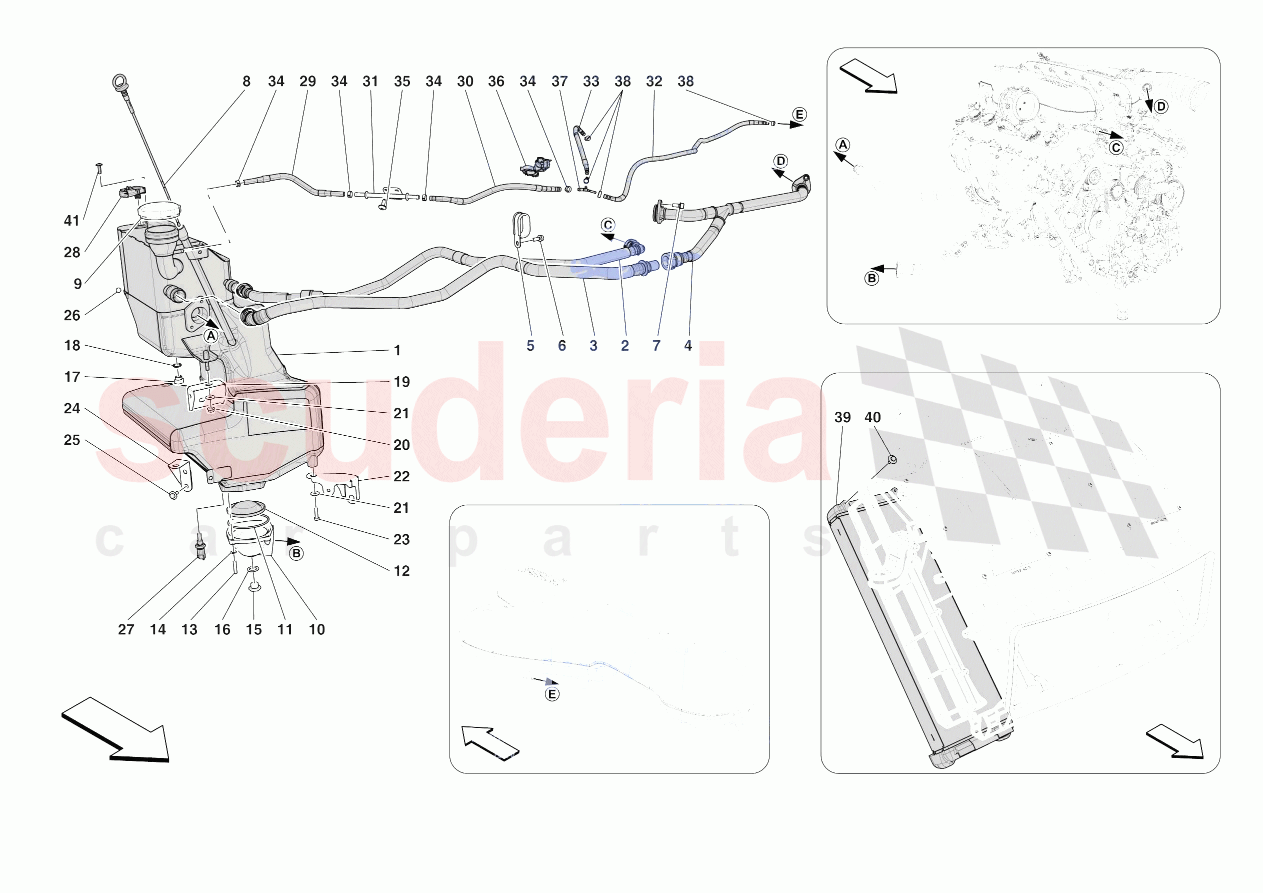 ENGINE OIL RADIATOR AND TANK of Ferrari Ferrari Purosangue Europe