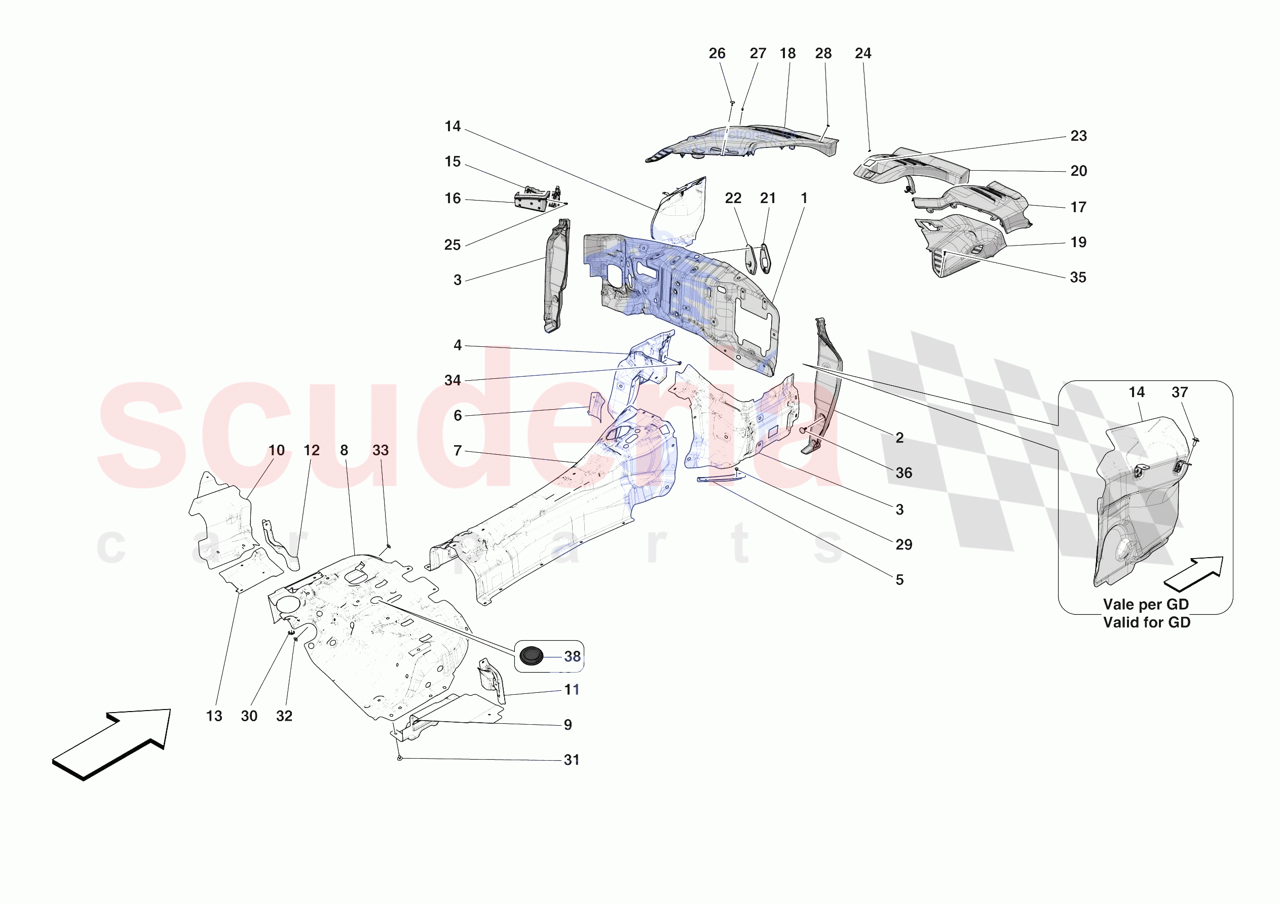 ENGINE COMPARTMENT INSULATION of Ferrari Ferrari Purosangue Europe