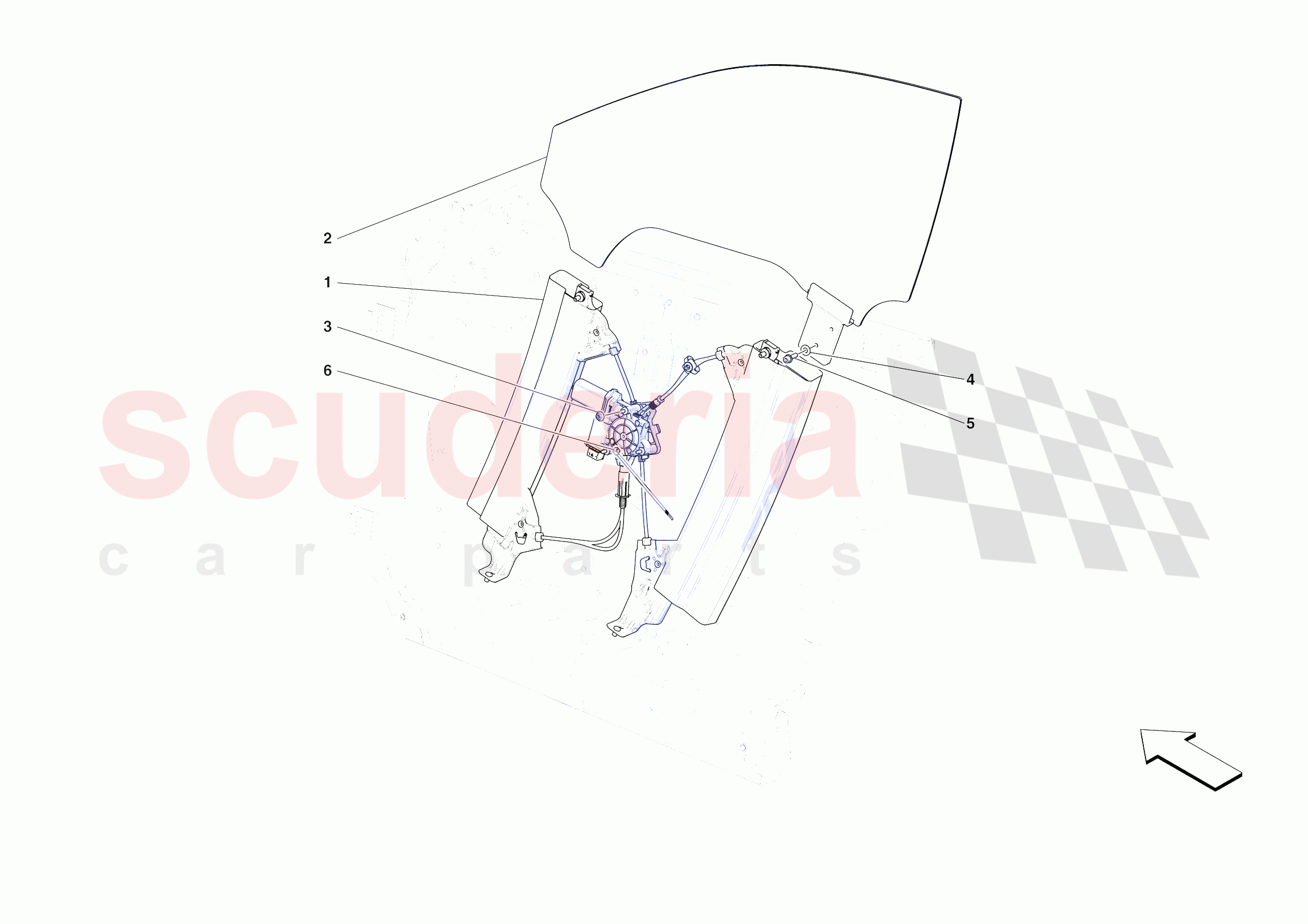 FRONT DOORS - WINDOW AND WINDOW LIFTER of Ferrari Ferrari Purosangue Europe