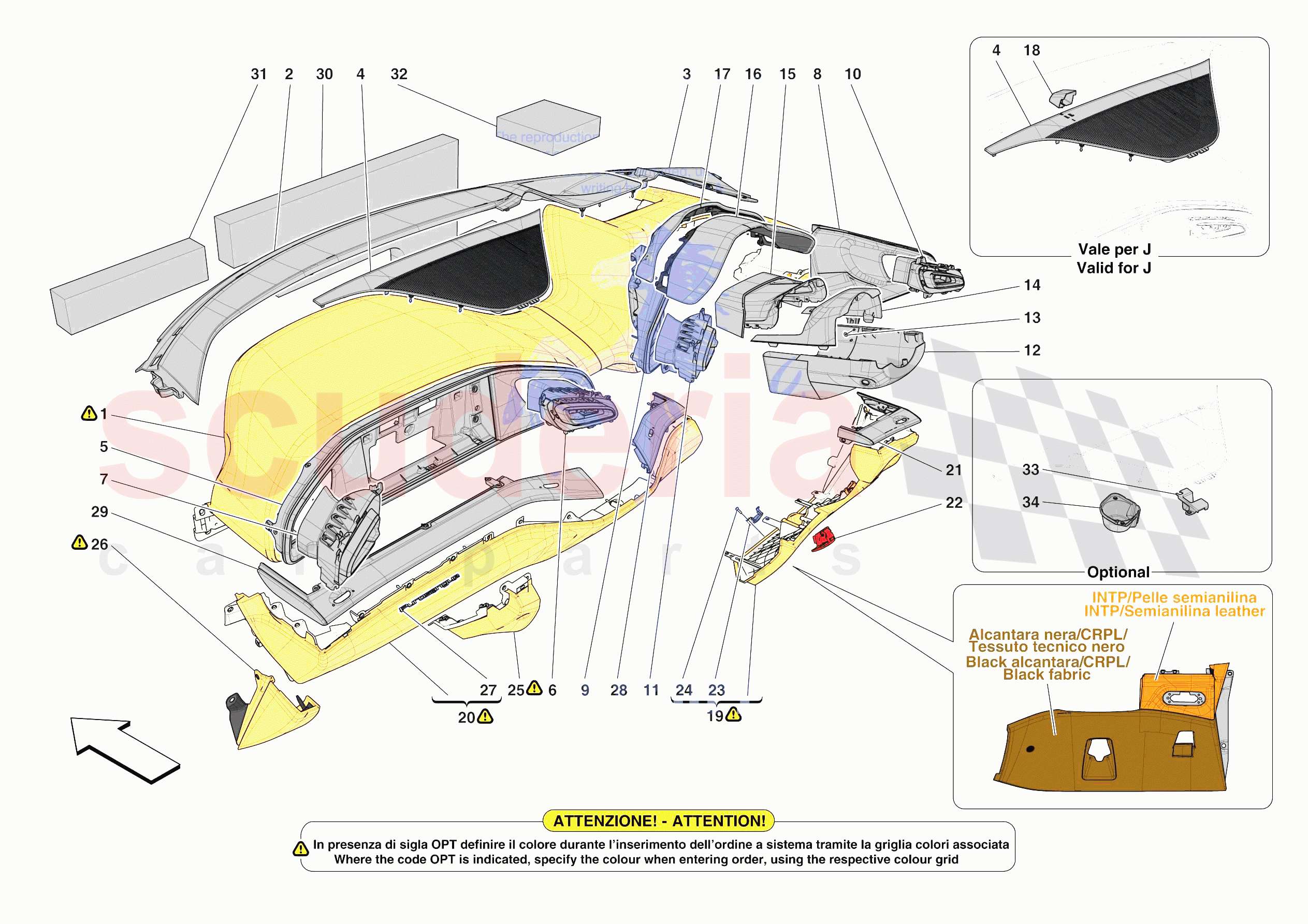 DASHBOARD - TRIM -APPLICABLE FOR RHD- of Ferrari Ferrari Purosangue Europe