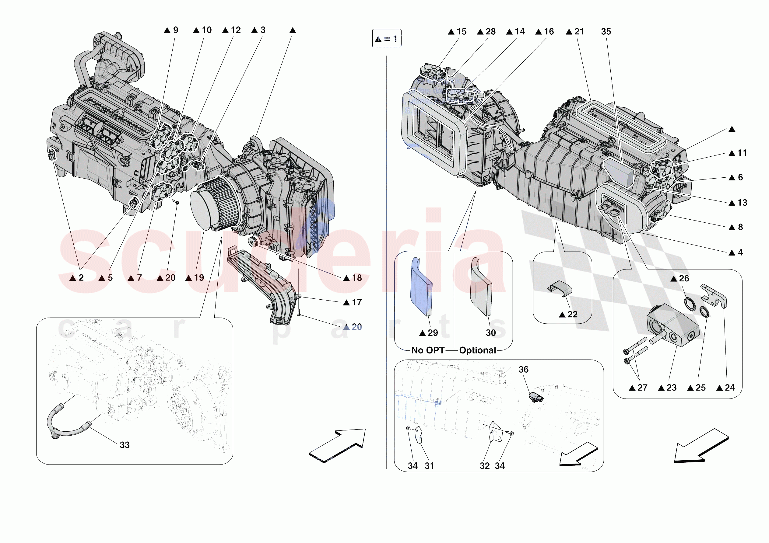Ferrari Purosangue Europe RH AIR CONDITIONING SYSTEM - FRONT ZONE  