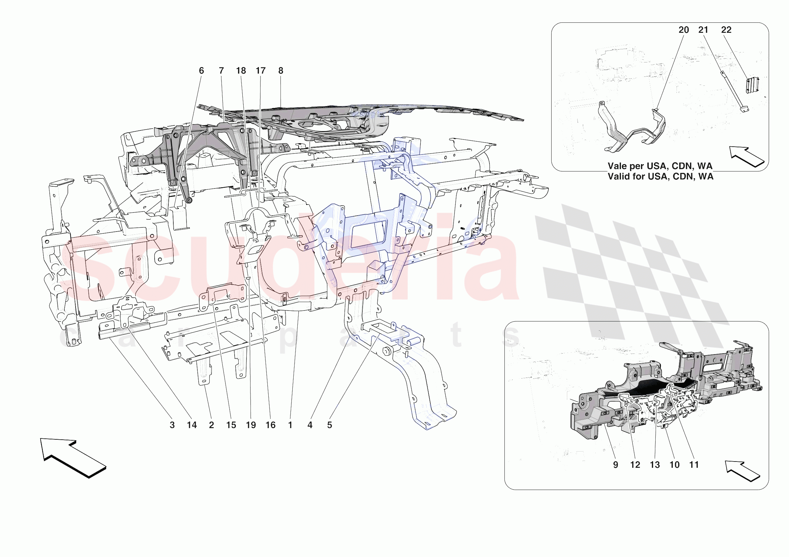 DASHBOARD - SUBSTRUCTURE -NOT FOR RHD- of Ferrari Ferrari Purosangue Europe RH