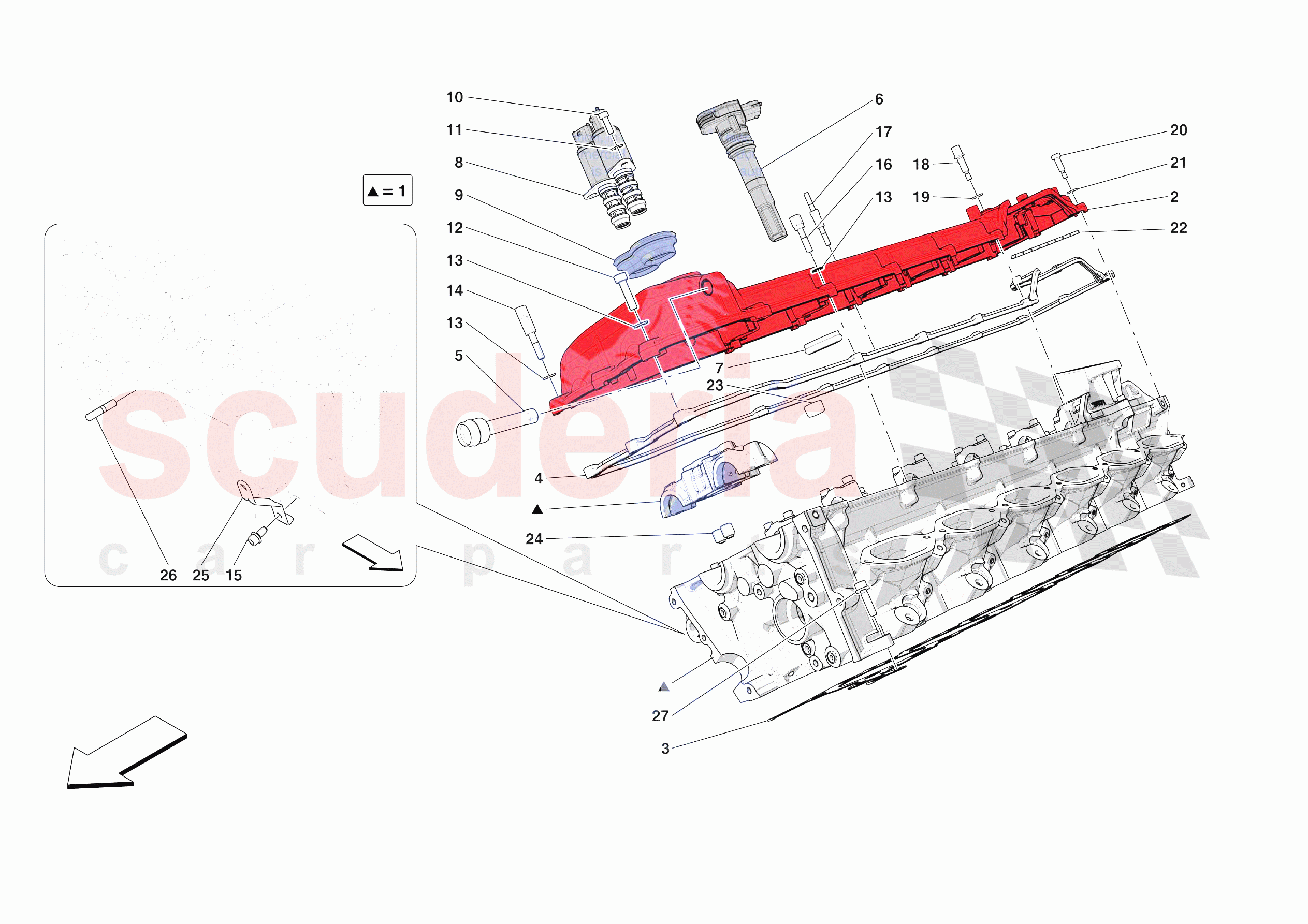 CYLINDER HEADS - RH HEAD of Ferrari Ferrari Purosangue USA