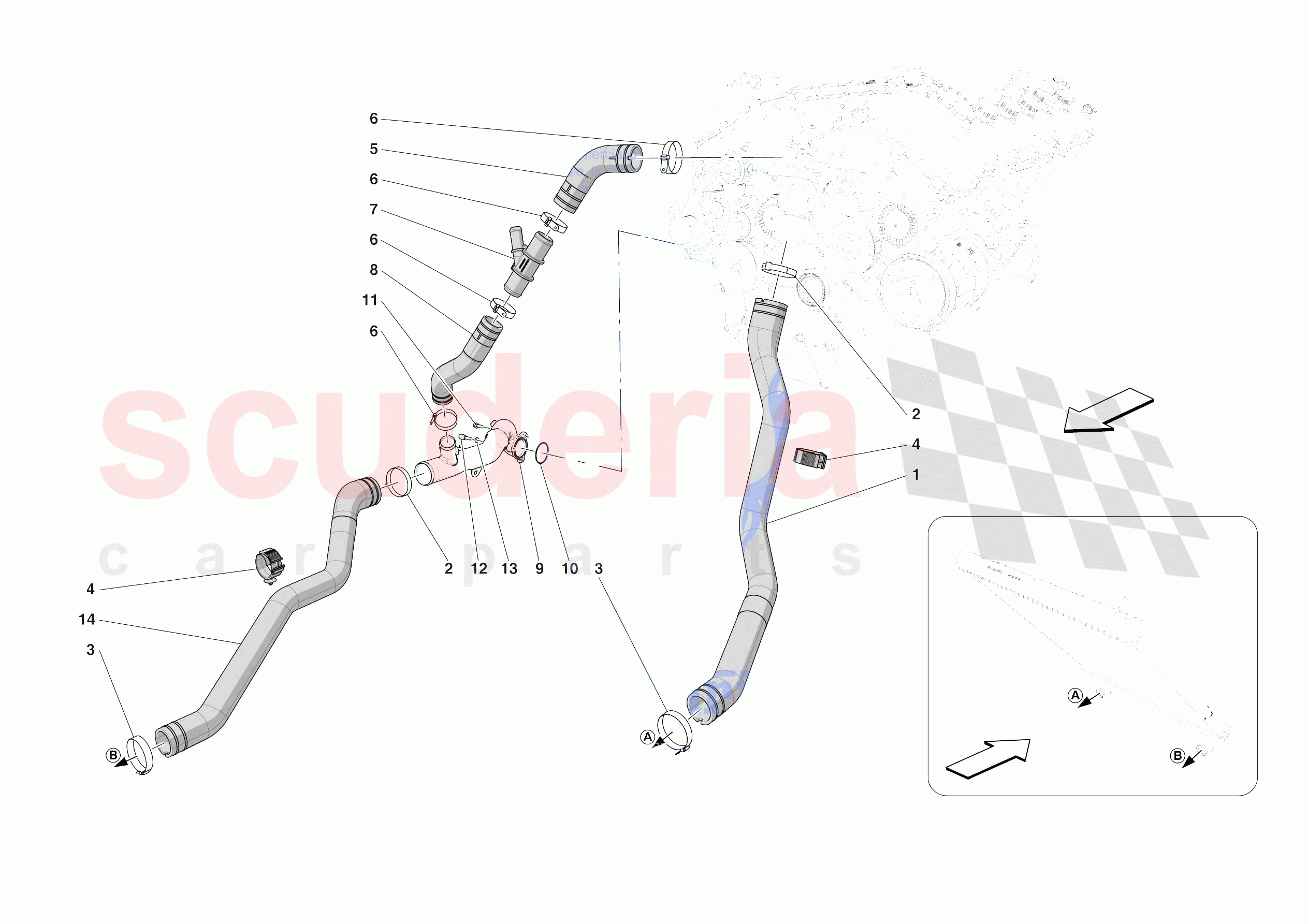 COOLING SYSTEM PIPES of Ferrari Ferrari Purosangue USA