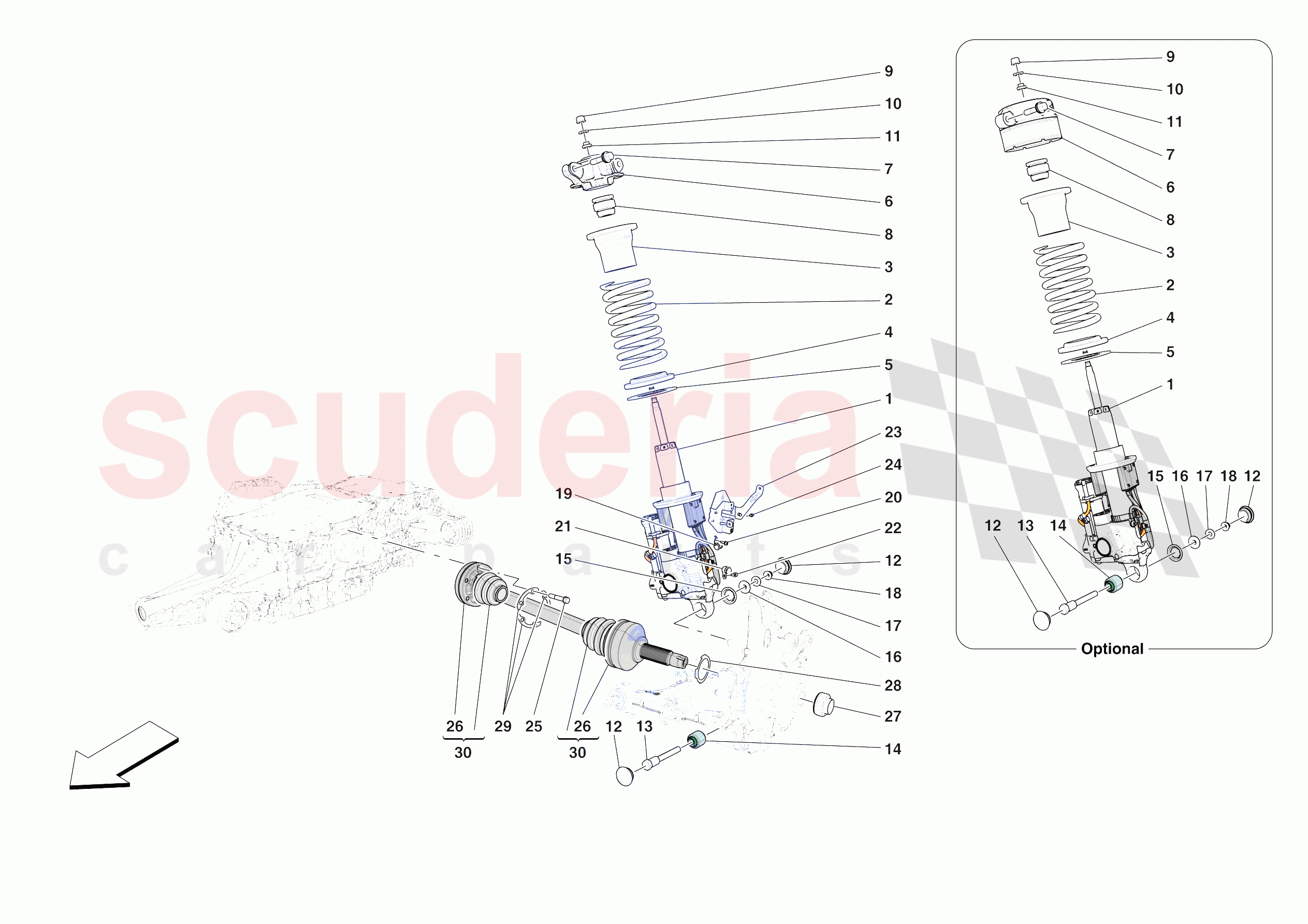 REAR SUSPENSION - SHOCK ABSORBERS of Ferrari Ferrari Purosangue USA