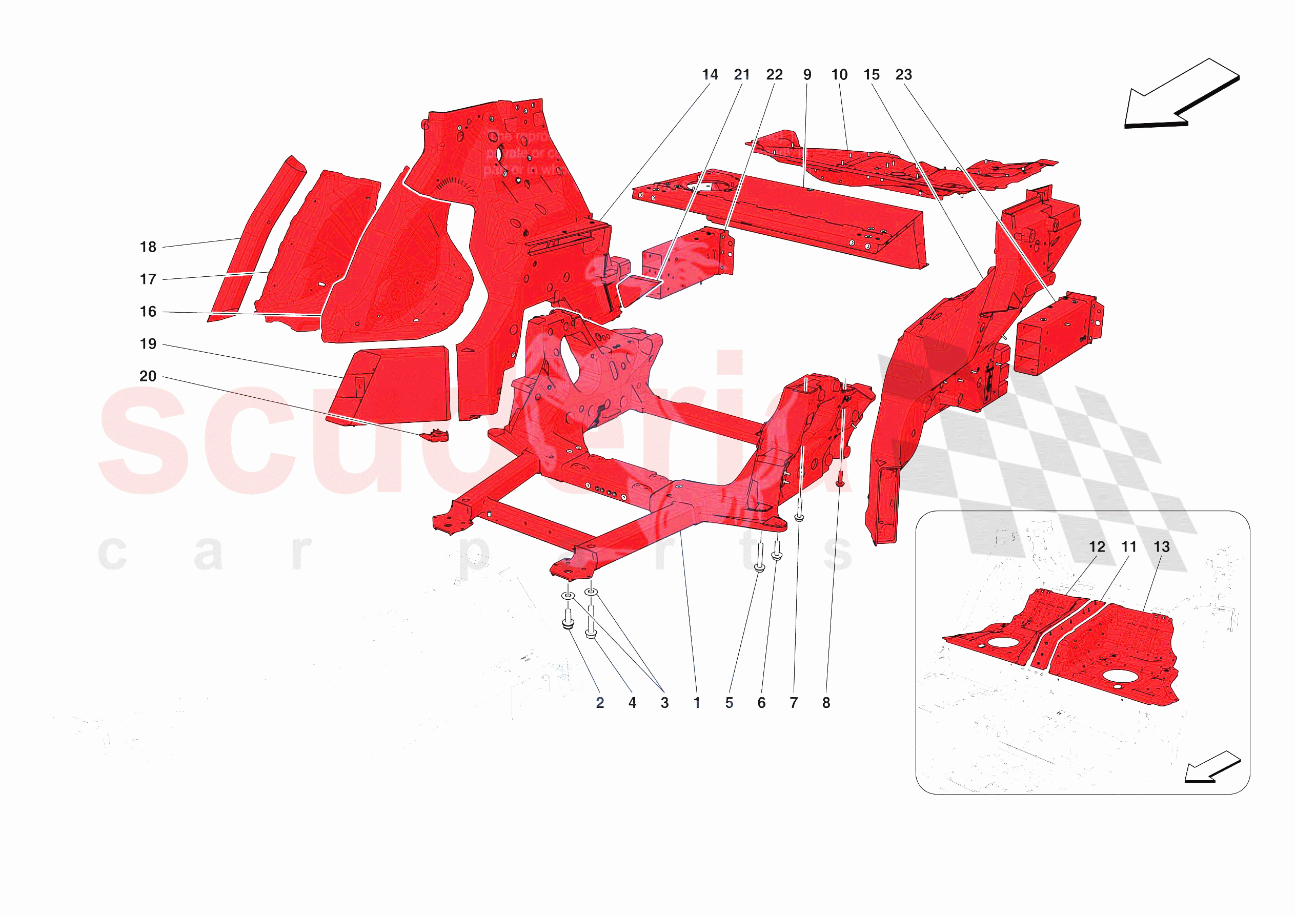STRUCTURES AND ELEMENTS, REAR OF VEHICLE of Ferrari Ferrari Purosangue USA