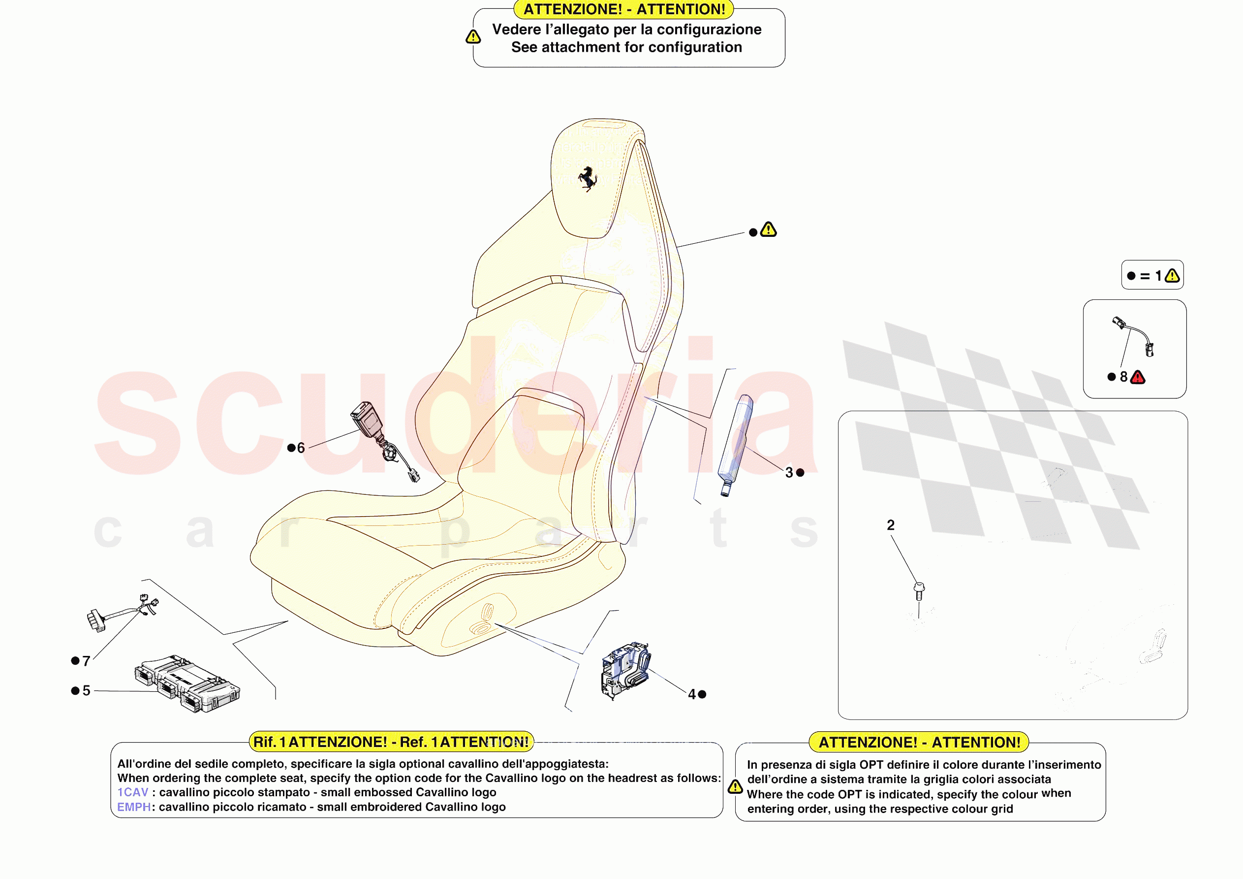 FRONT SEATS - SEATS AND GUIDES of Ferrari Ferrari Purosangue USA