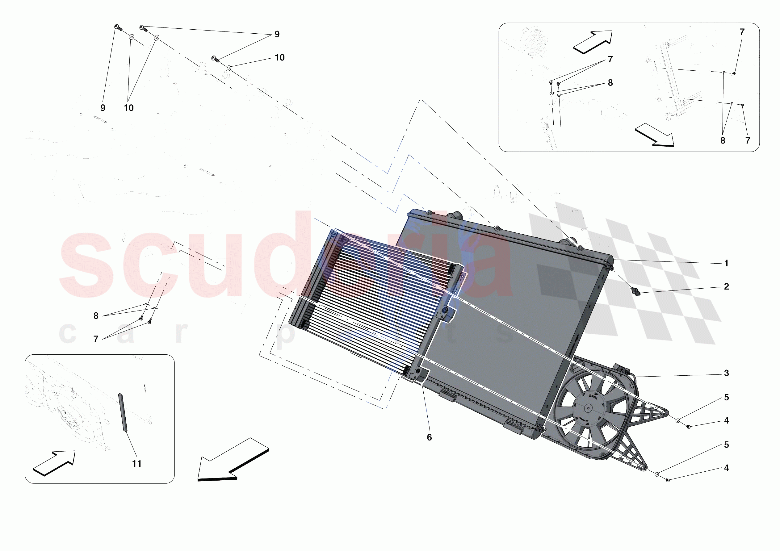 ENGINE COOLING SYSTEM RADIATORS of Ferrari Ferrari Roma Europe