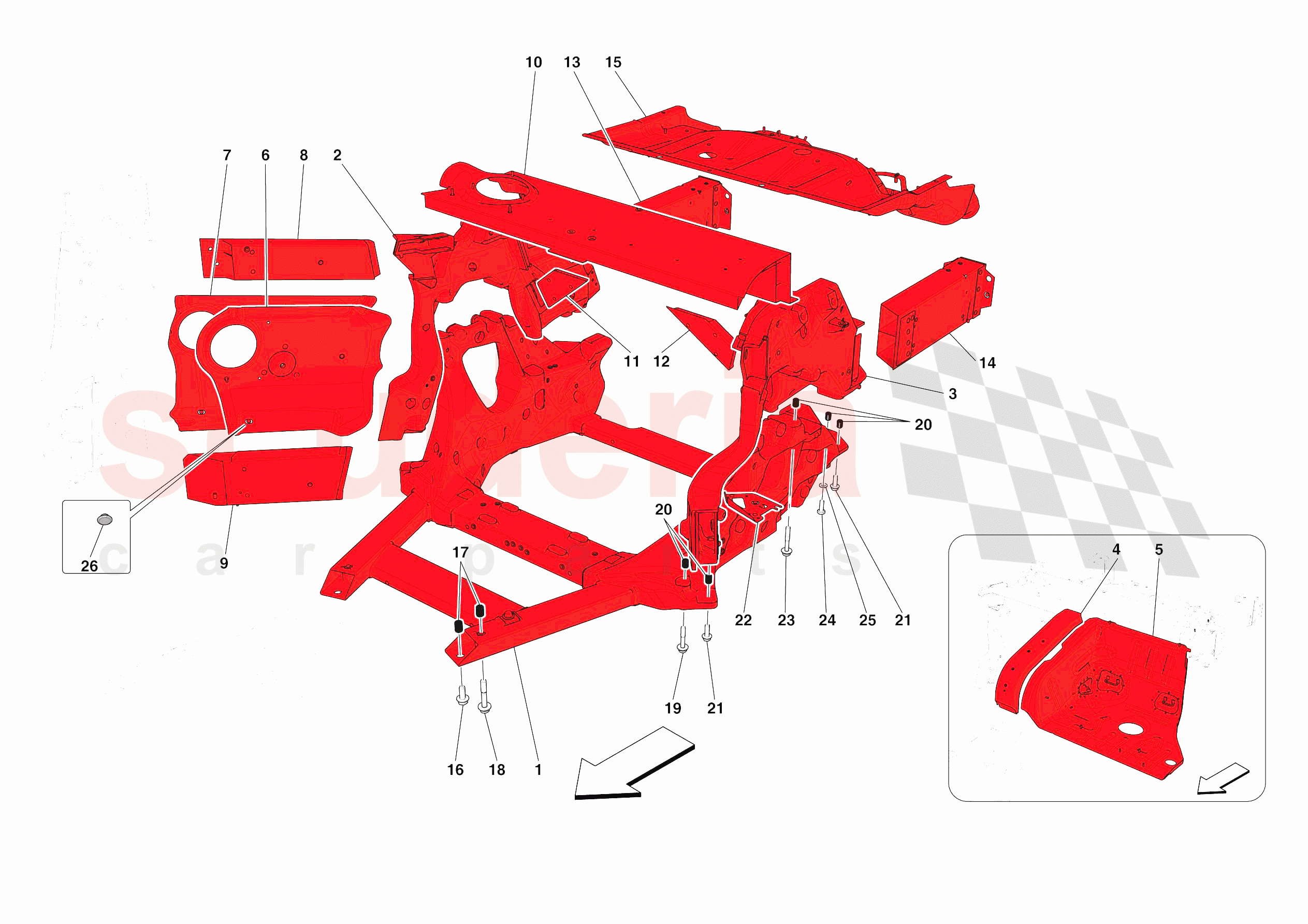 STRUCTURES AND ELEMENTS, REAR OF VEHICLE of Ferrari Ferrari Roma Europe