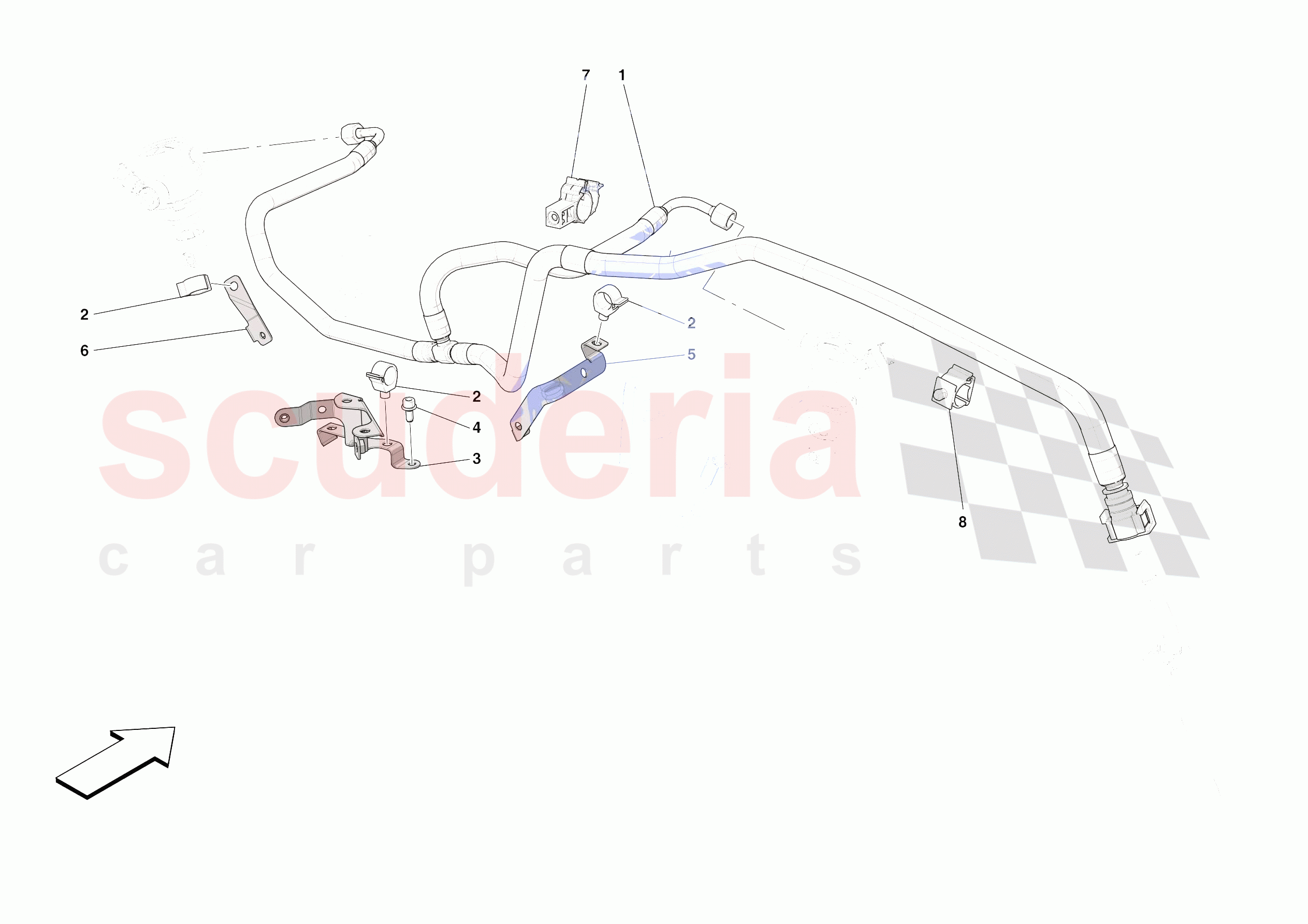 ENGINE FUEL DELIVERY PIPES of Ferrari Ferrari Roma Europe RH