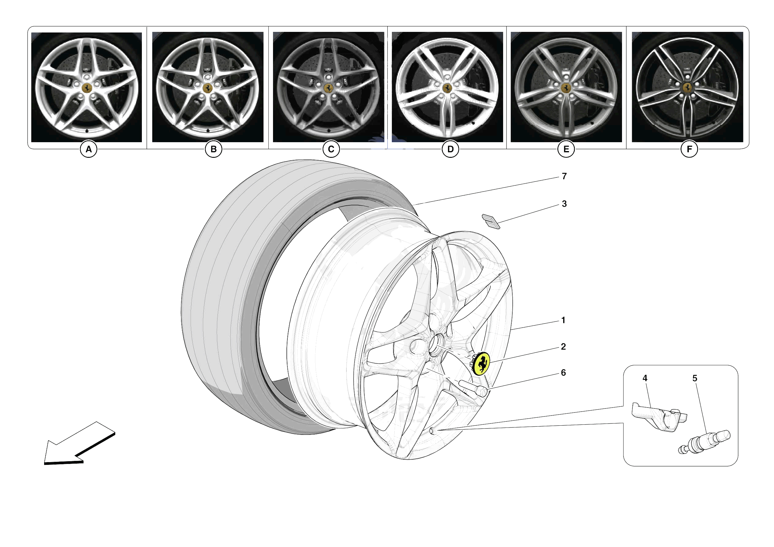 COMPLETE WHEELS of Ferrari Ferrari Roma Europe RH