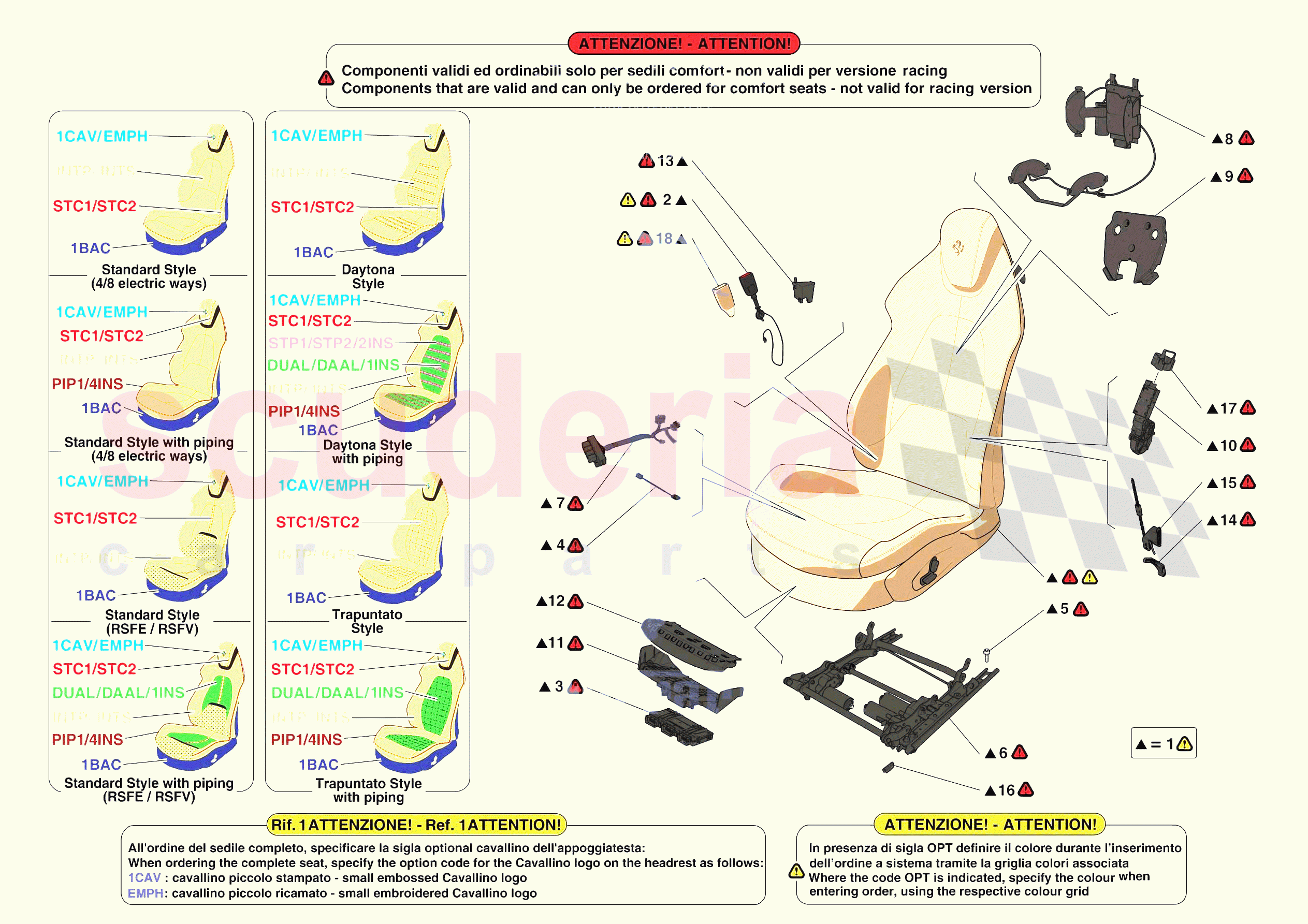 FRONT SEATS - SEATS AND GUIDES of Ferrari Ferrari Roma Europe RH